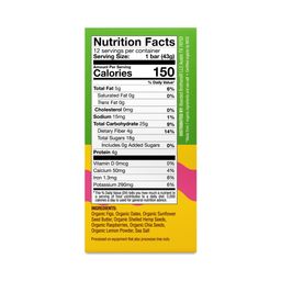 Organic Real Food Energy Bars, Raspberry Lemon