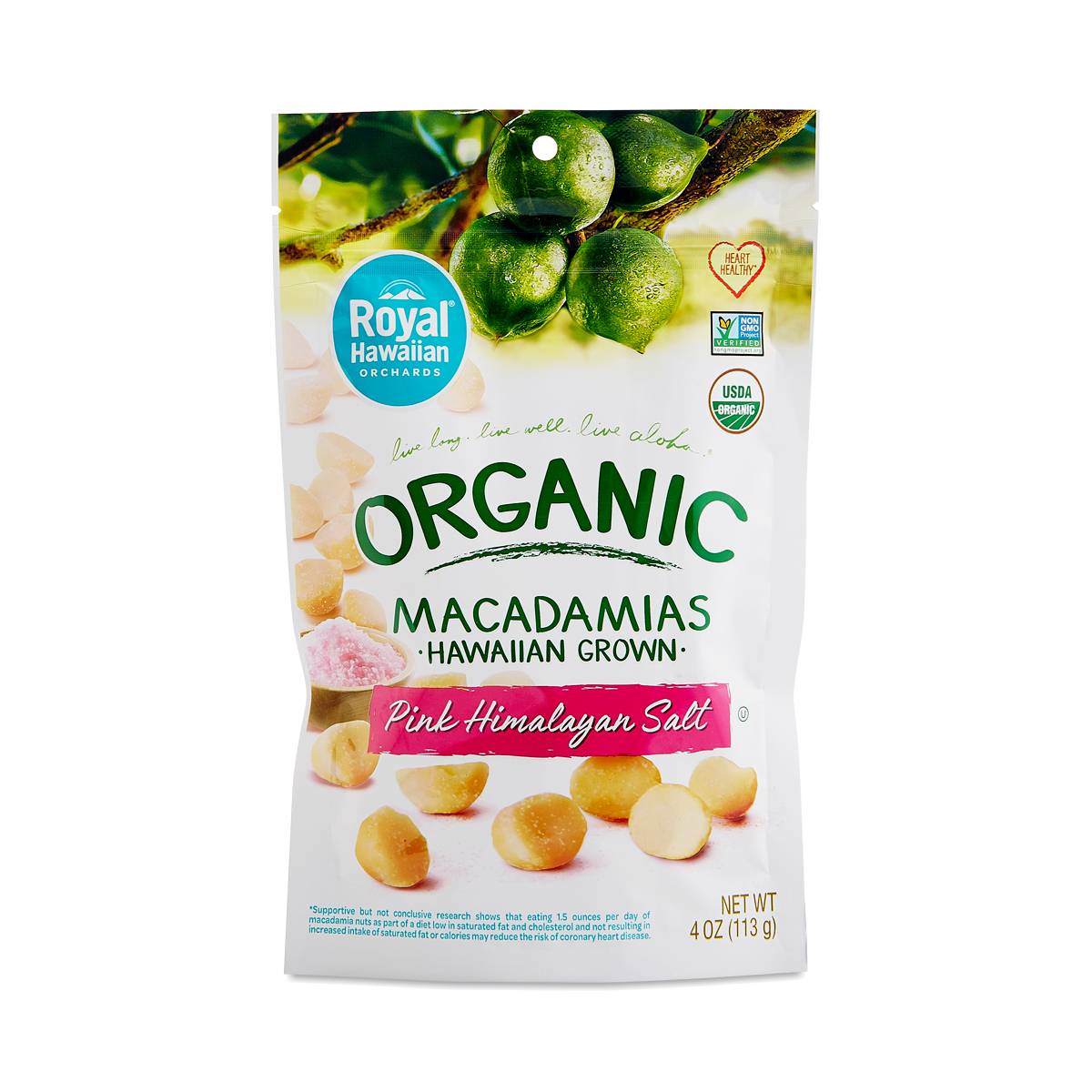 Organic Macadamia NutsPink Himalayan Salt by Royal Hawaiian Orchards