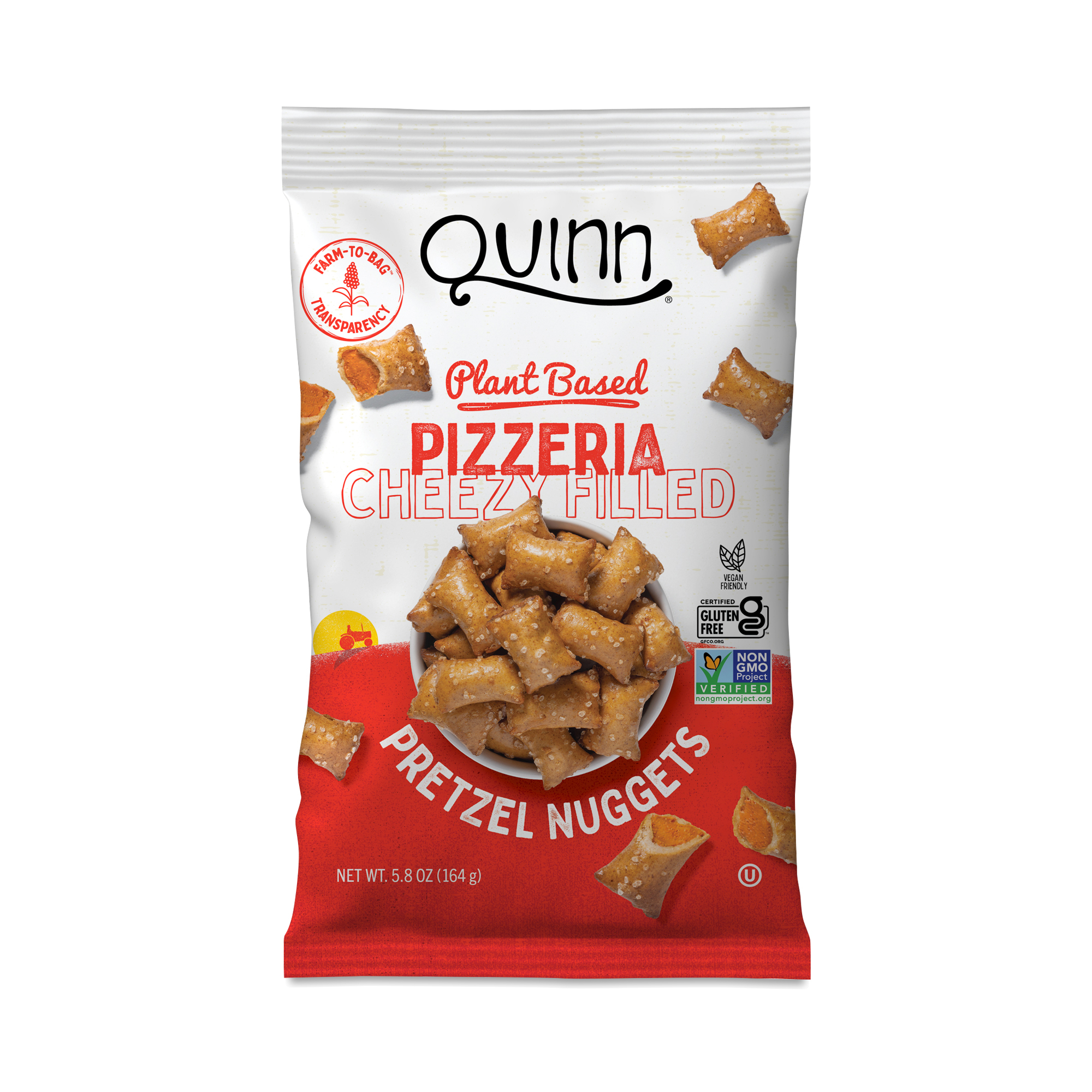 Quinn Snacks Plant Based Pretzel Nuggets, Pizzeria Cheezy Filled