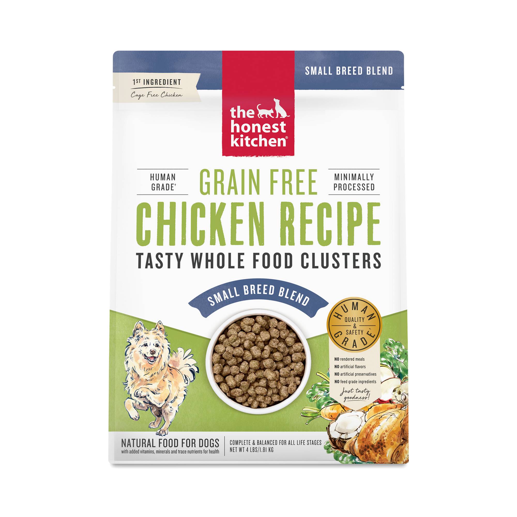 Grain Free Chicken Whole Food Clusters Dry Dog Food for Small Breeds