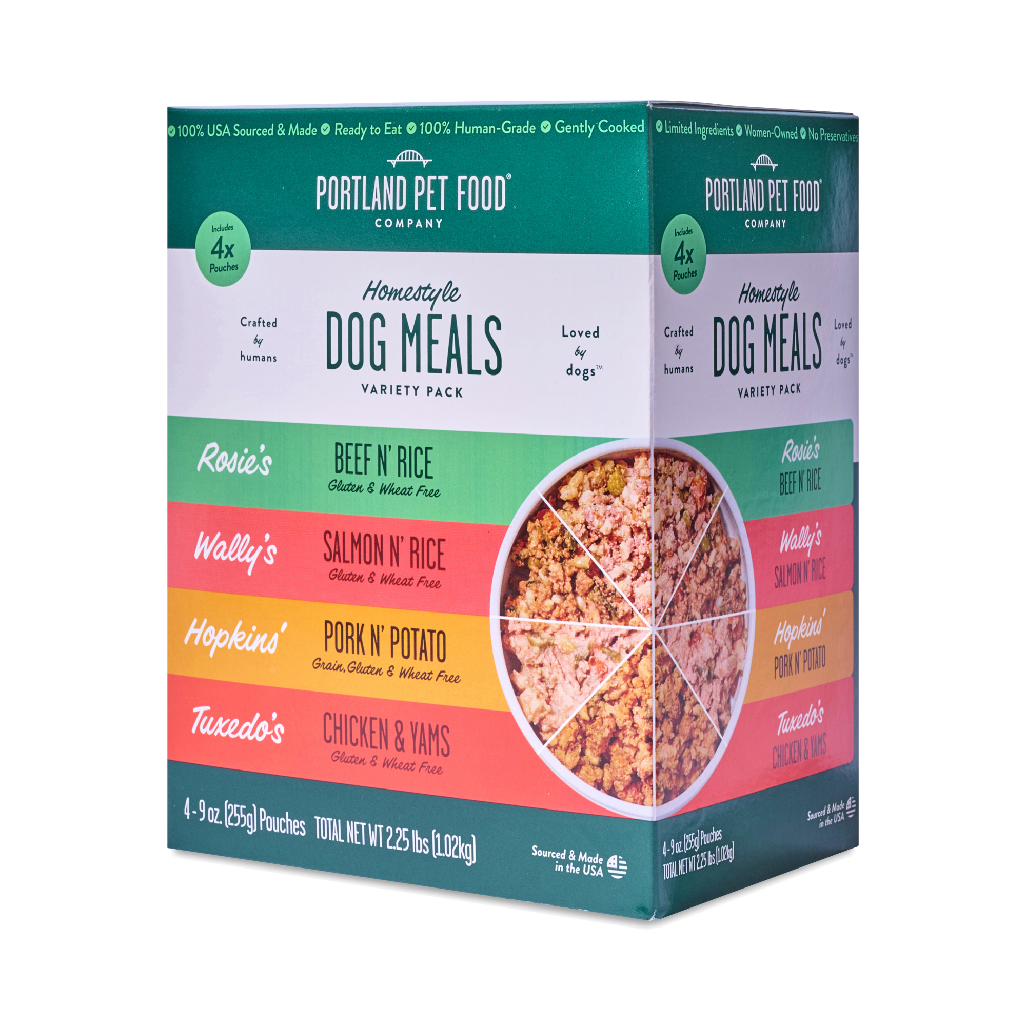 Portland Pet Food Company Homestyle Dog Meal, Variety Pack 4 pack (9 oz each)