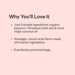 Organic Popcorn, Himalayan Pink Salt, Snack Pack