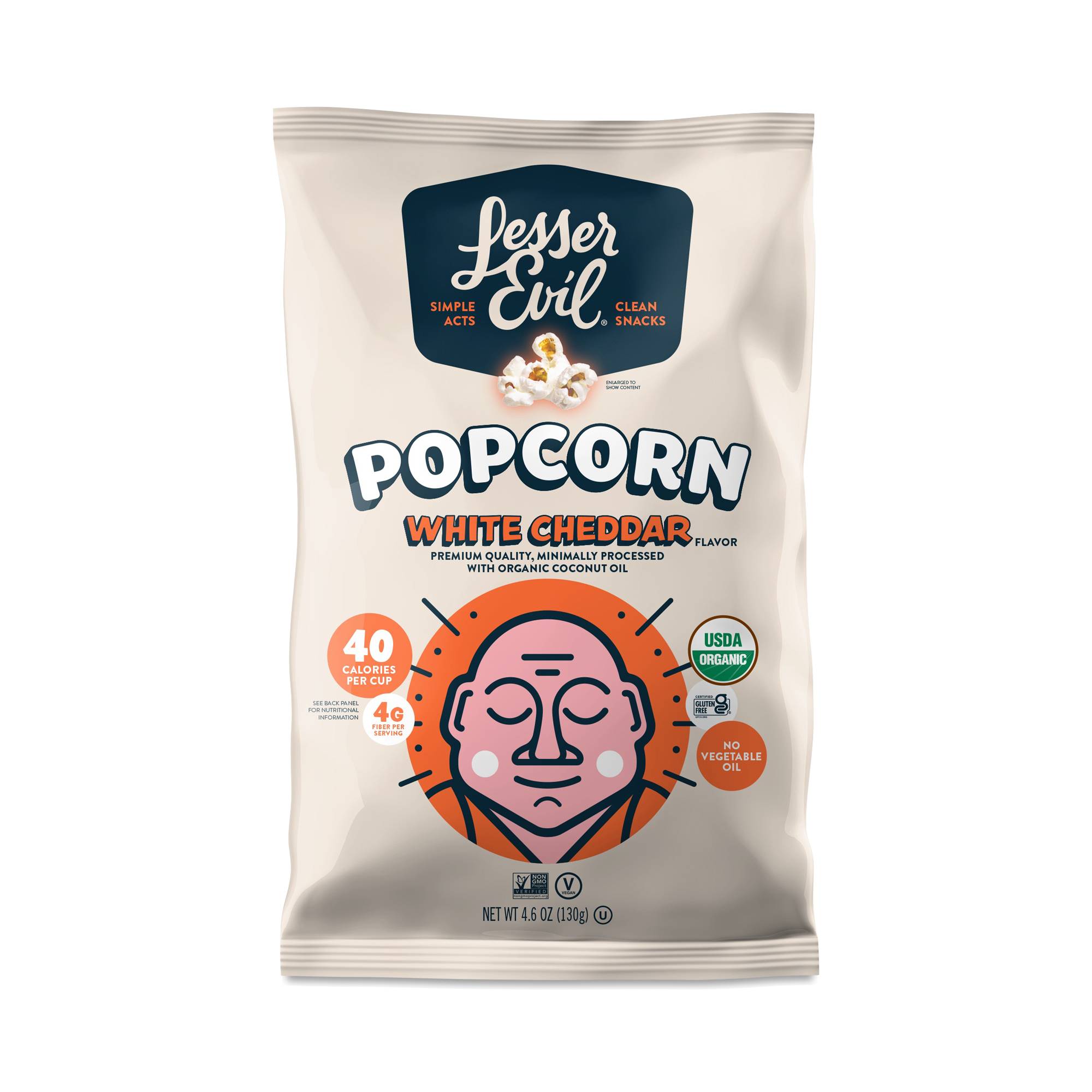 Organic Popcorn, White Cheddar