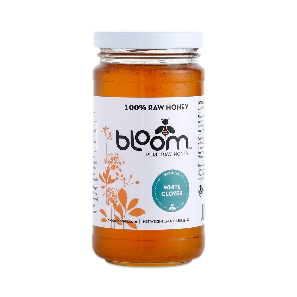 100 Raw White Clover Honey by Bloom Honey Thrive Market