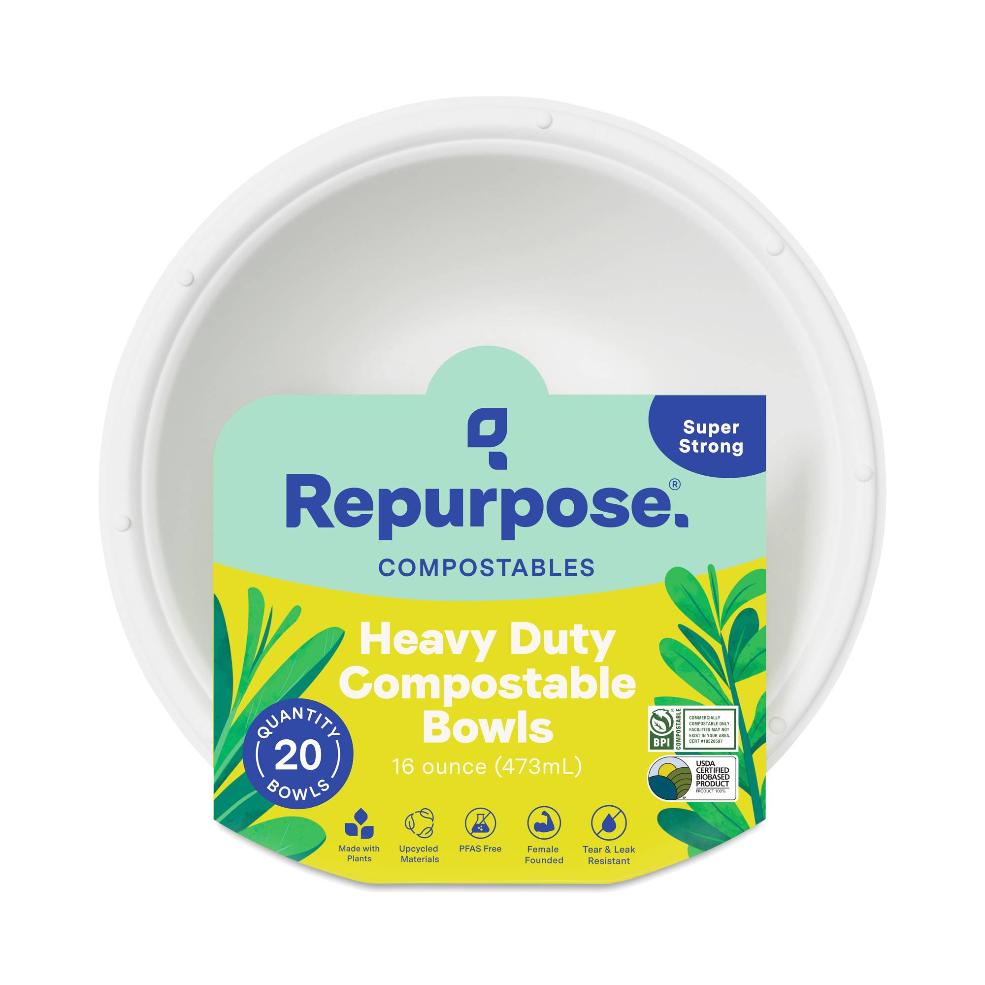 Heavy Duty Compostable 16 oz Bowls