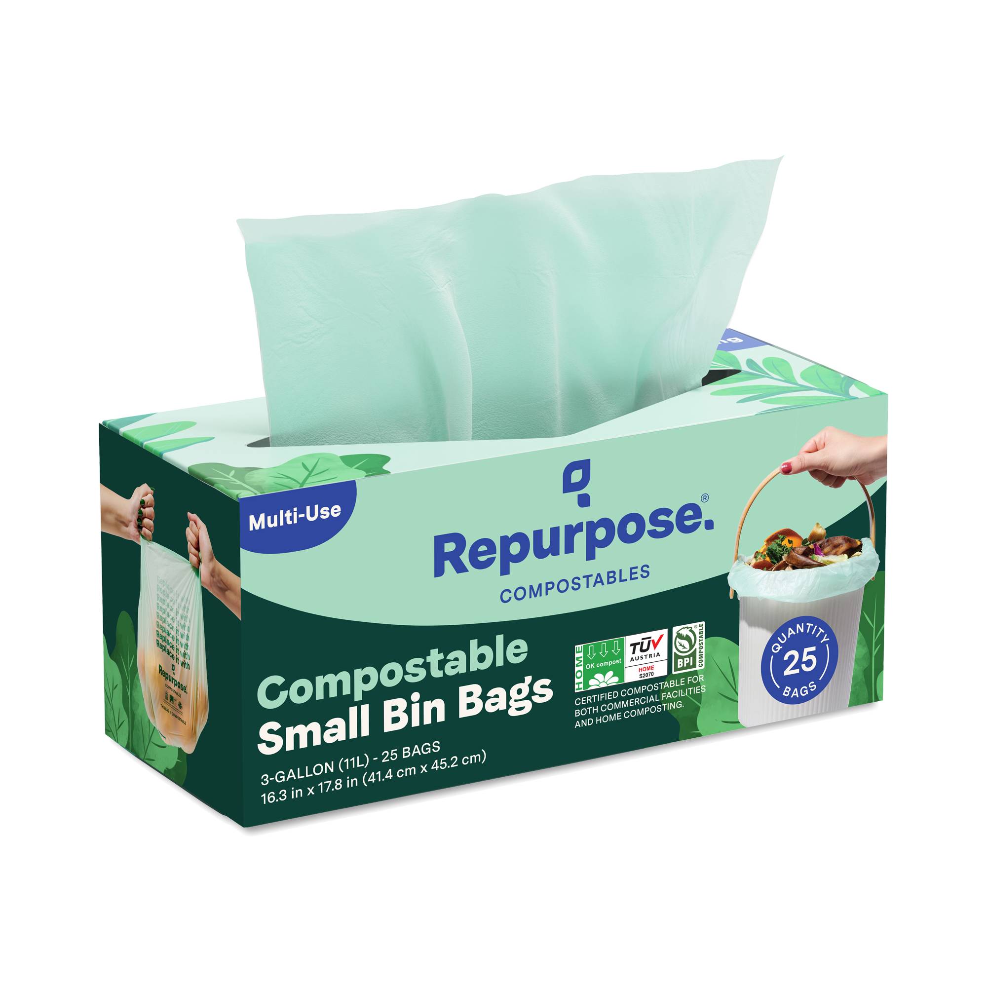 Compostable 3 Gallon Small Bin Bags