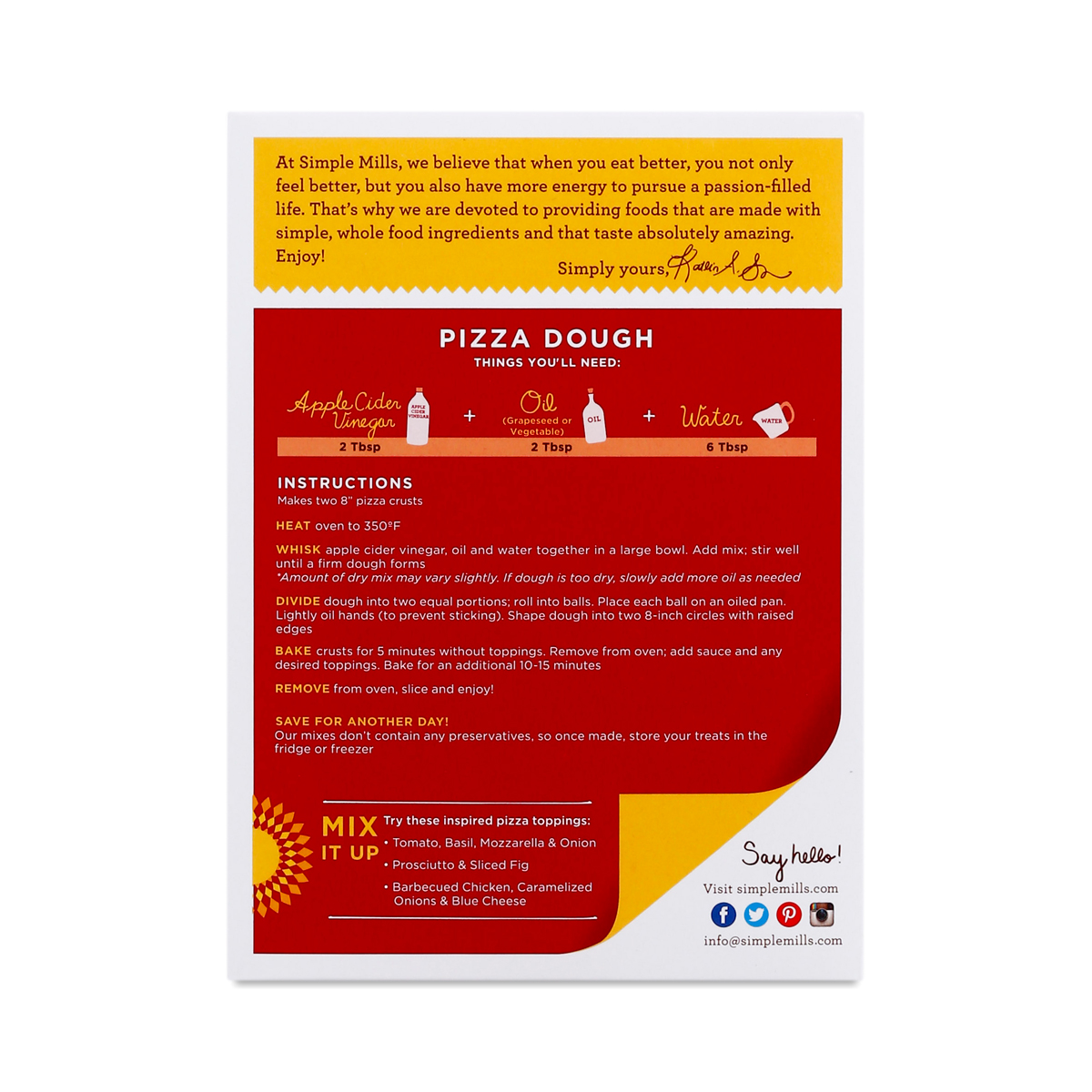 Almond Flour Pizza Dough Mix by Simple Mills Thrive Market