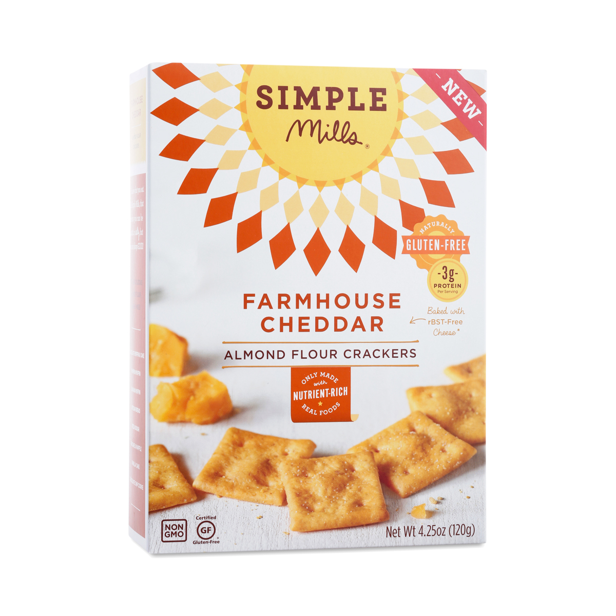 Simple Mills Farmhouse Cheddar Almond Flour Crackers Thrive Market