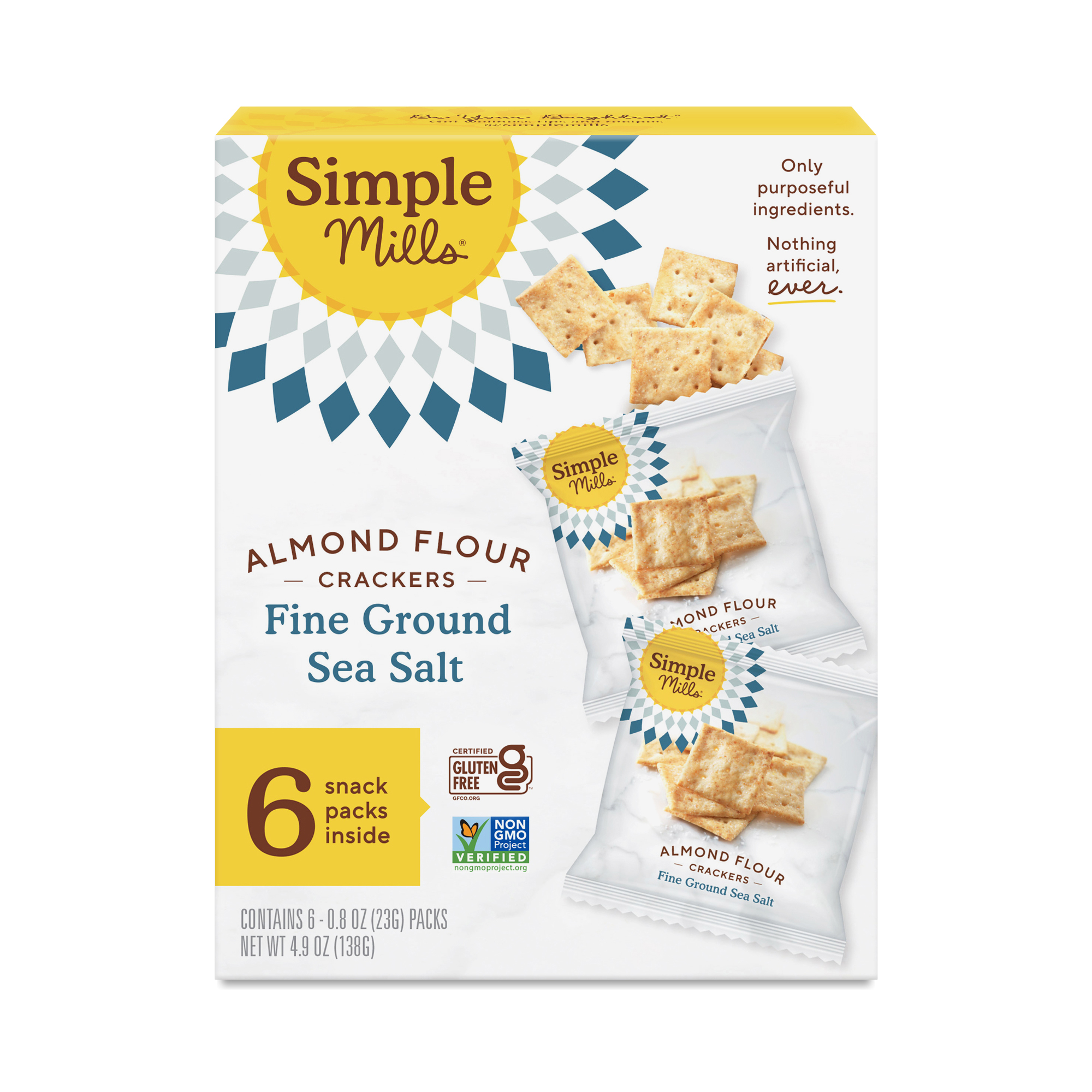 Fine Ground Sea Salt Almond Flour Crackers Snack Pack