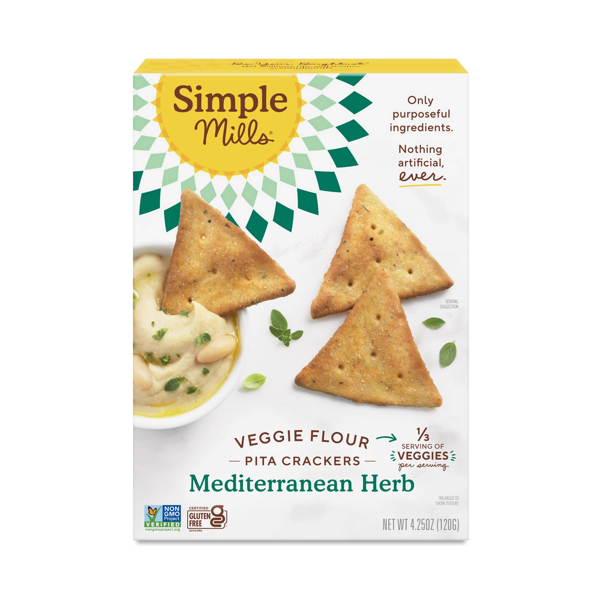 Veggie Pita Crackers, Mediterranean Herb