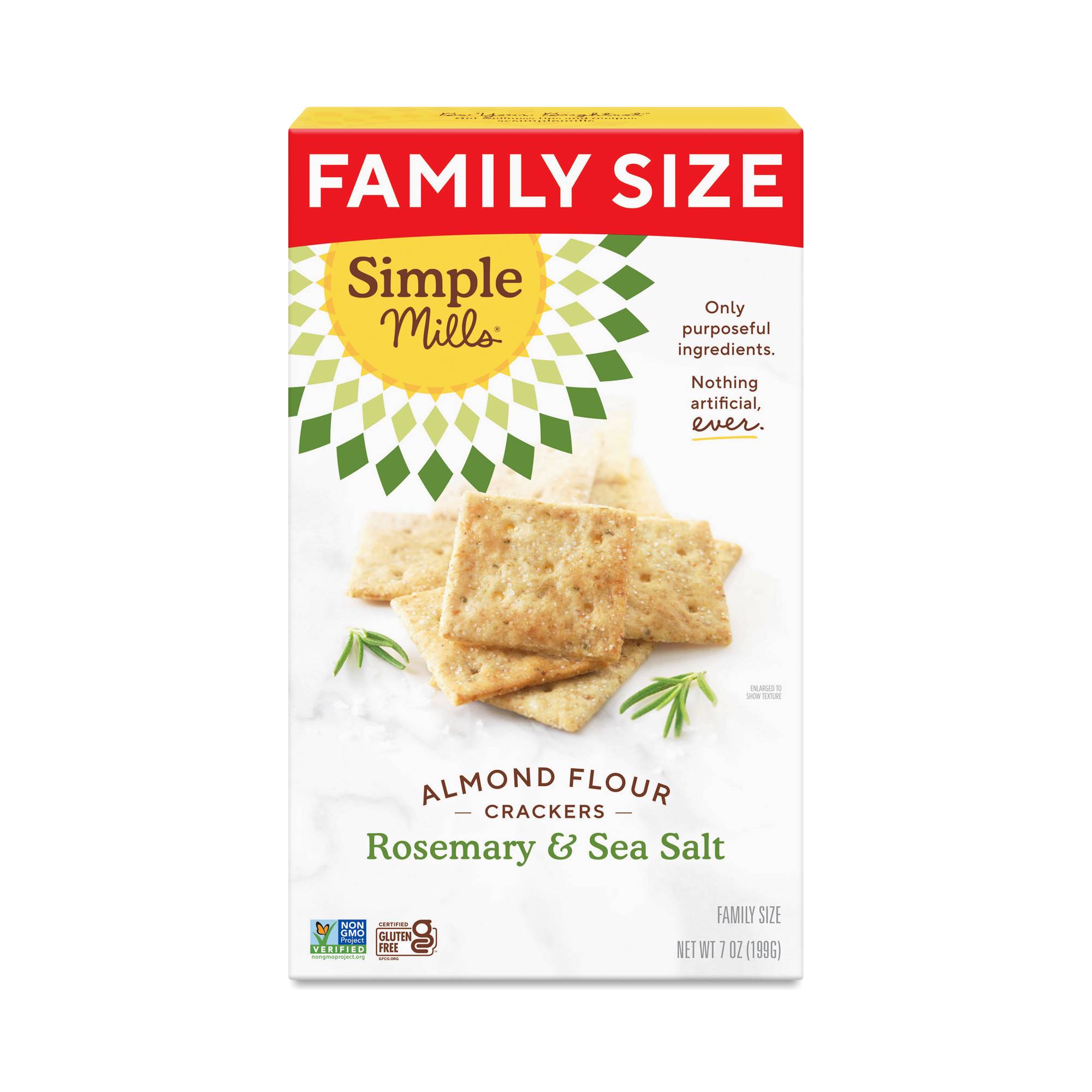 Almond Flour Crackers, Rosemary & Sea Salt, Family Size