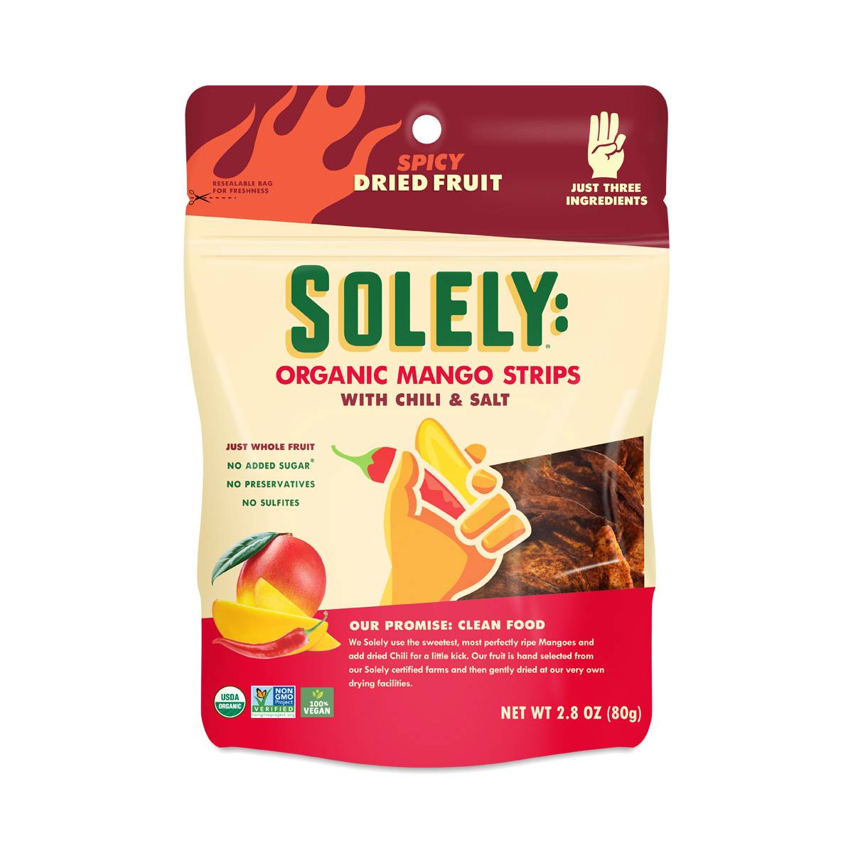 Solely Organic Dried Fruit, Mango Strips with Chili & Salt Thrive Market