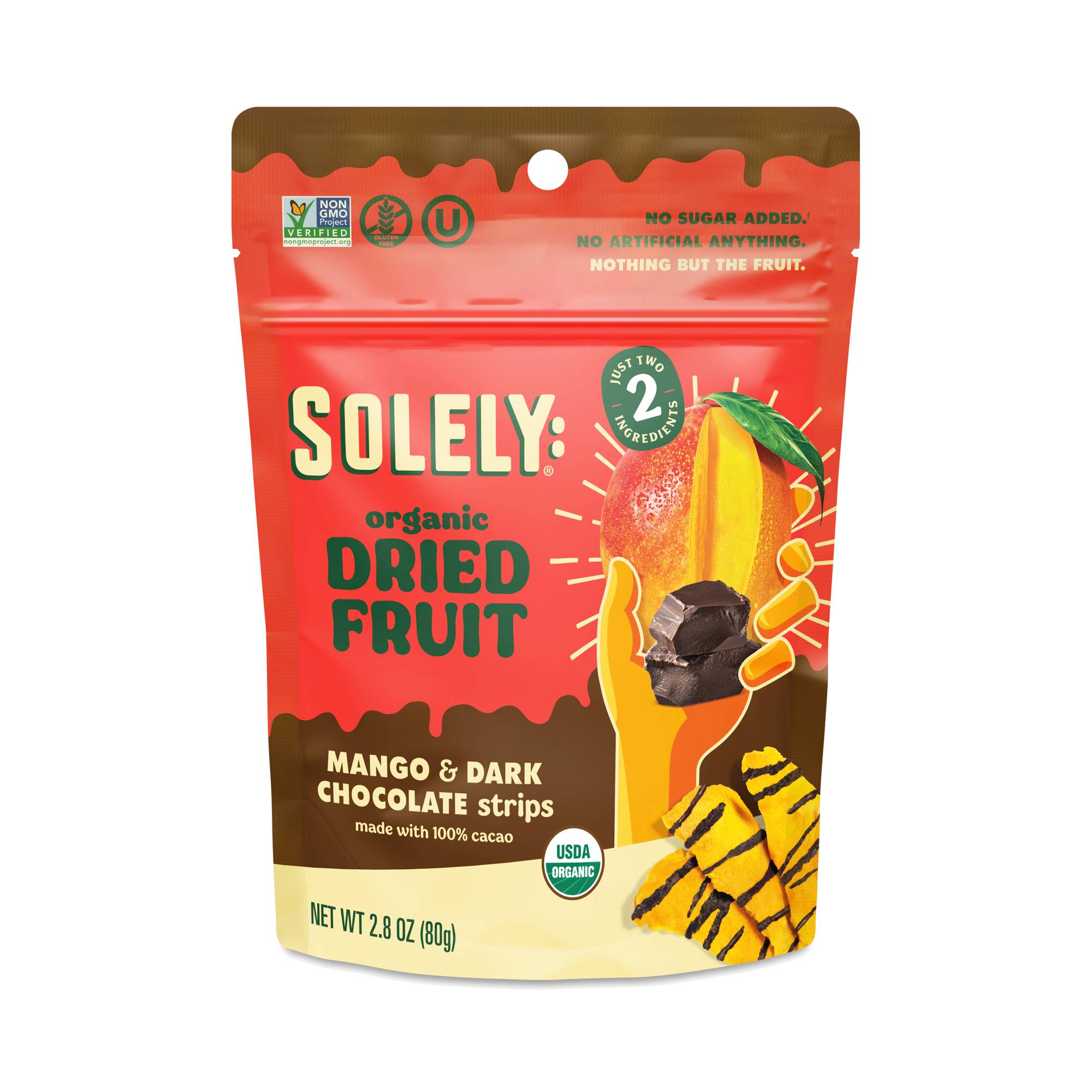 Organic Dried Fruit, Mango & Dark Chocolate Strips