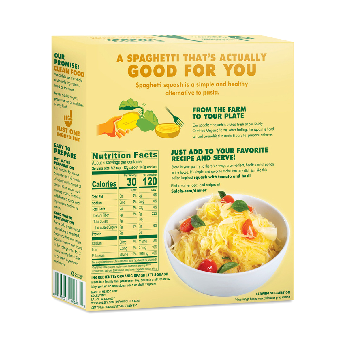 Solely Organic Veggie Pasta, Spaghetti Squash Thrive Market