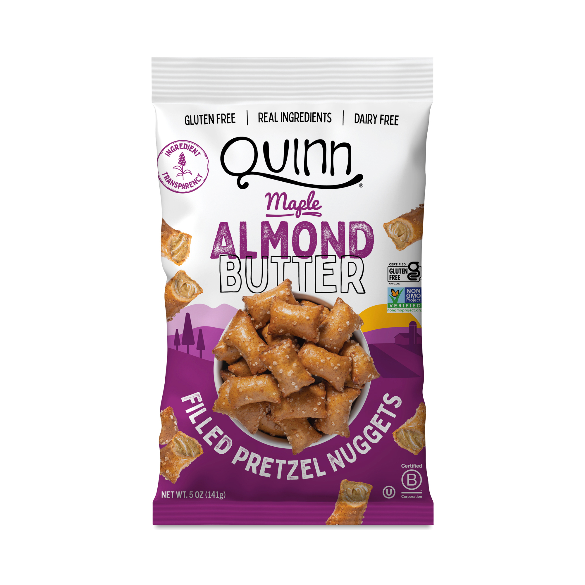 Quinn Snacks Plant Based Pretzel Nuggets, Maple Almond Butter Filled Thrive Market