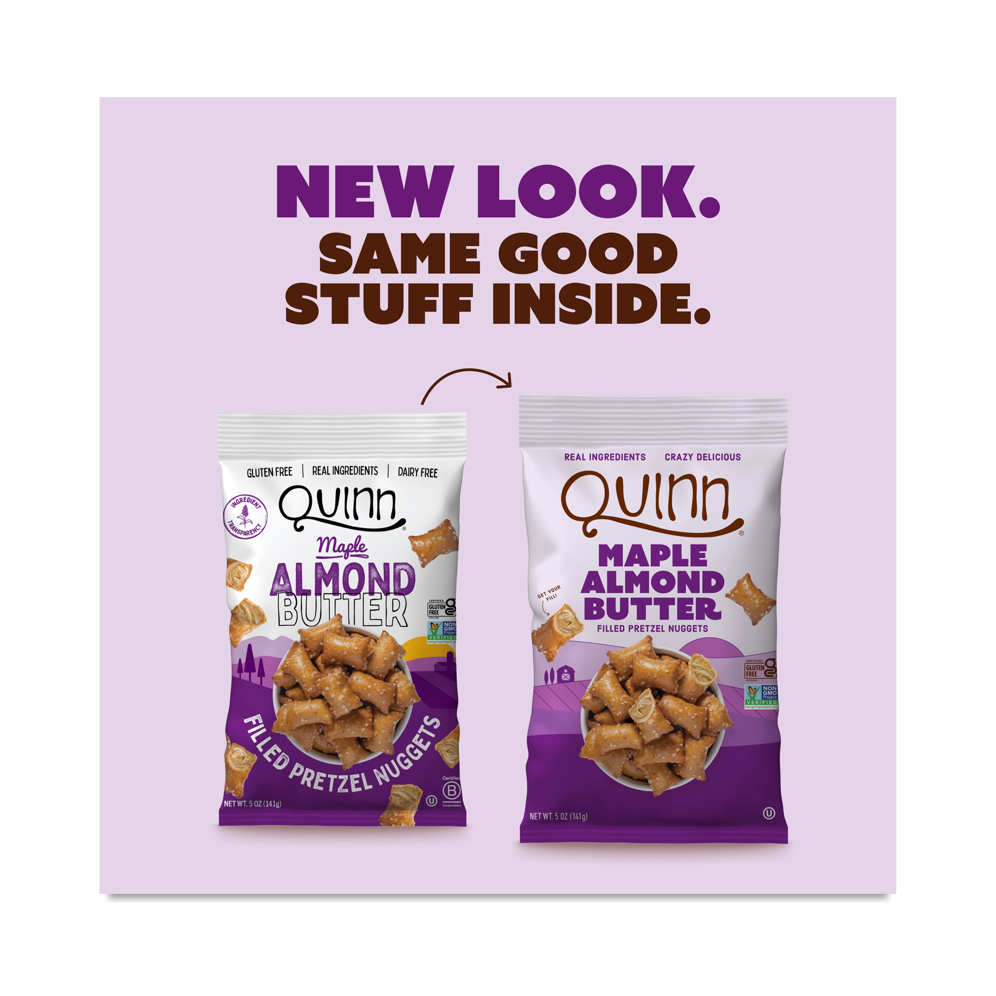 Quinn Snacks Plant Based Pretzel Nuggets, Maple Almond Butter