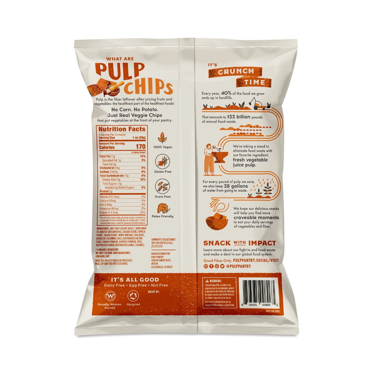 Pulp Pantry Veggie Chips, Barbecue Thrive Market