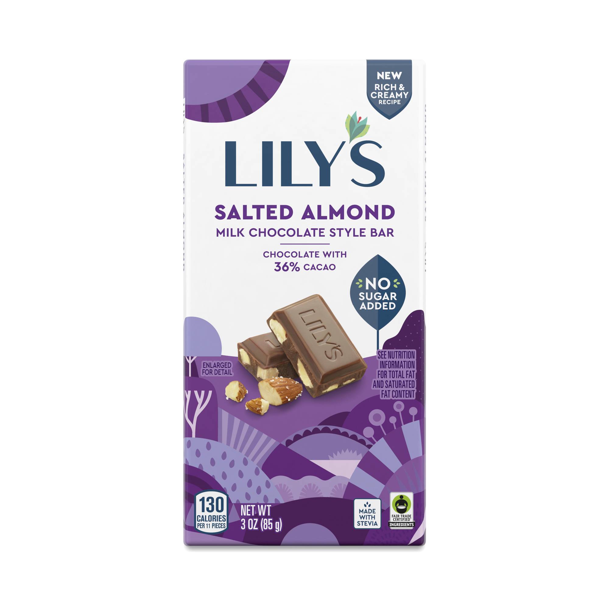 Salted Almond Milk Chocolate Style Bar, 36% Cacao
