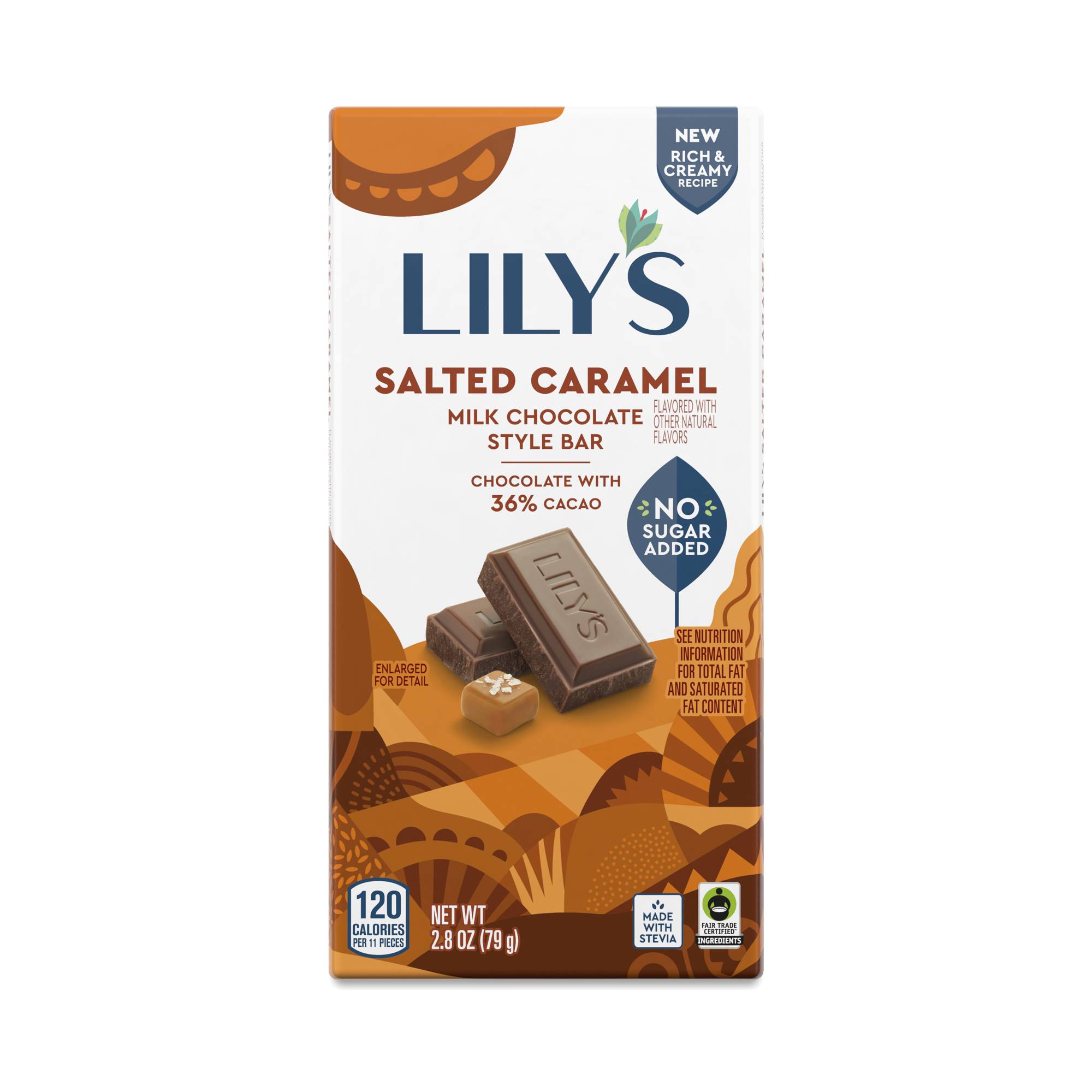Salted Caramel Milk Chocolate Style Bar, 36% Cacao