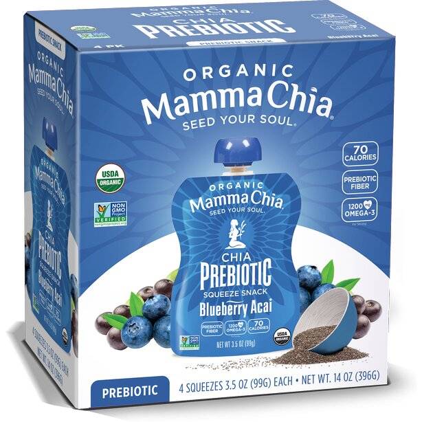 Prebiotic Chia Squeeze, Blueberry Acai