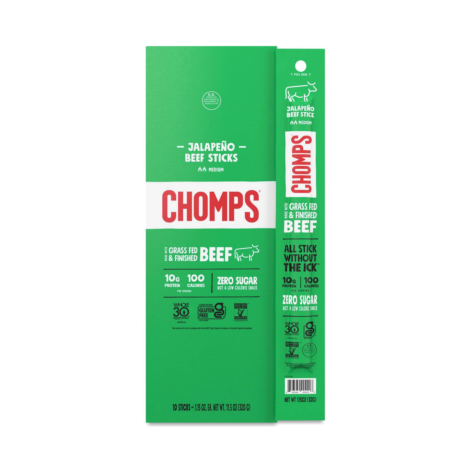 Grass-Fed Beef Sticks, Jalapeno