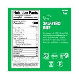 Grass-Fed Beef Sticks, Jalapeno Value Size