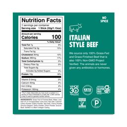 Grass-Fed Beef Sticks, Italian Style