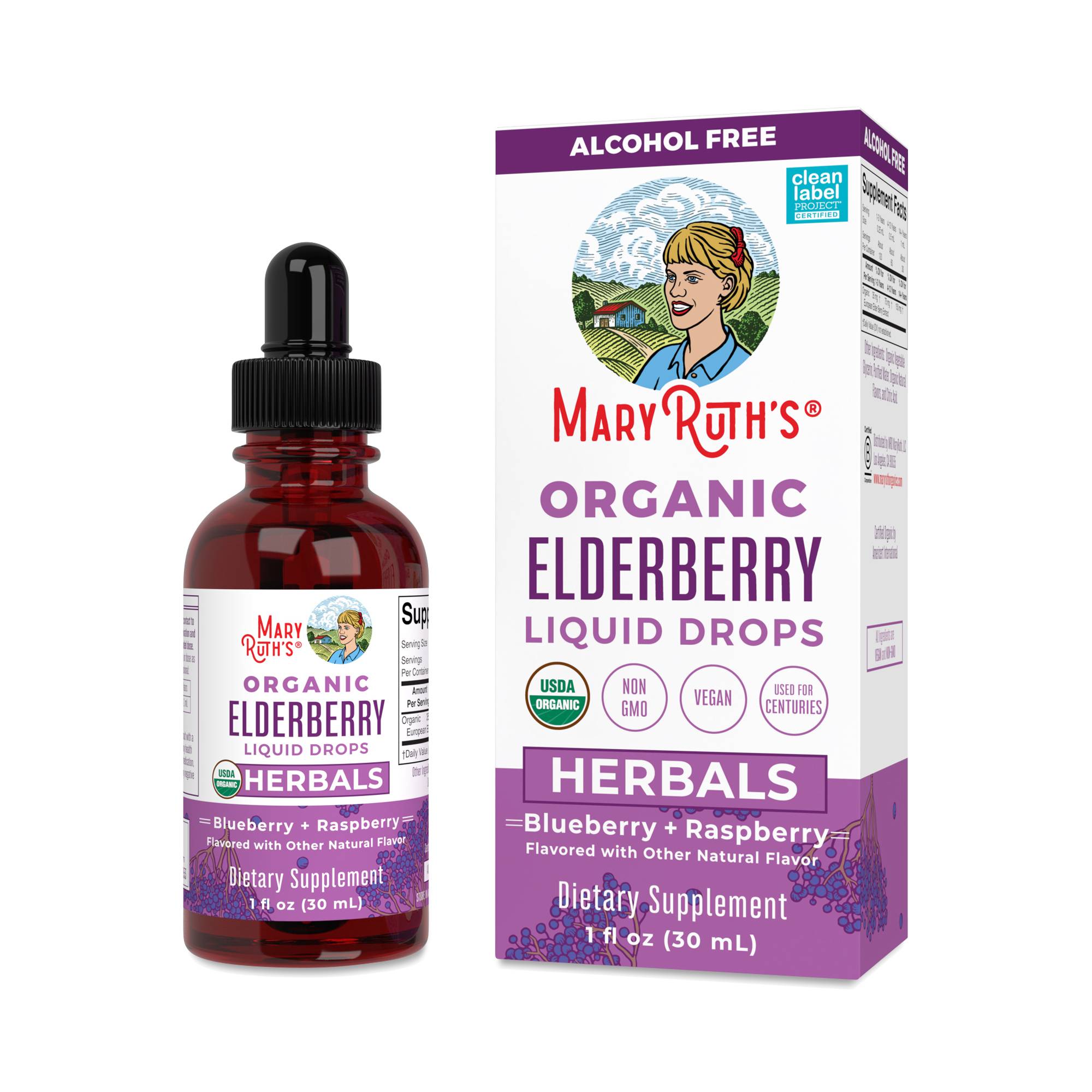 Organic Elderberry Drops, Blueberry Raspberry