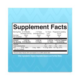 Organic Ionic Zinc Liquid Drops, Unflavored