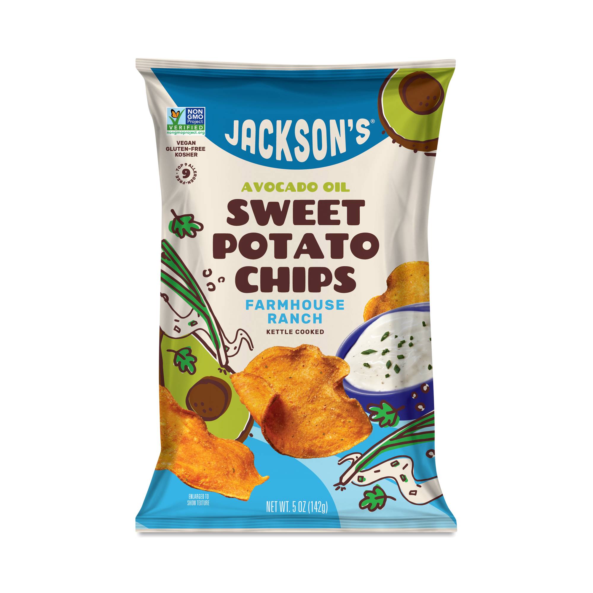 Avocado Oil Sweet Potato Chips, Farmhouse Ranch