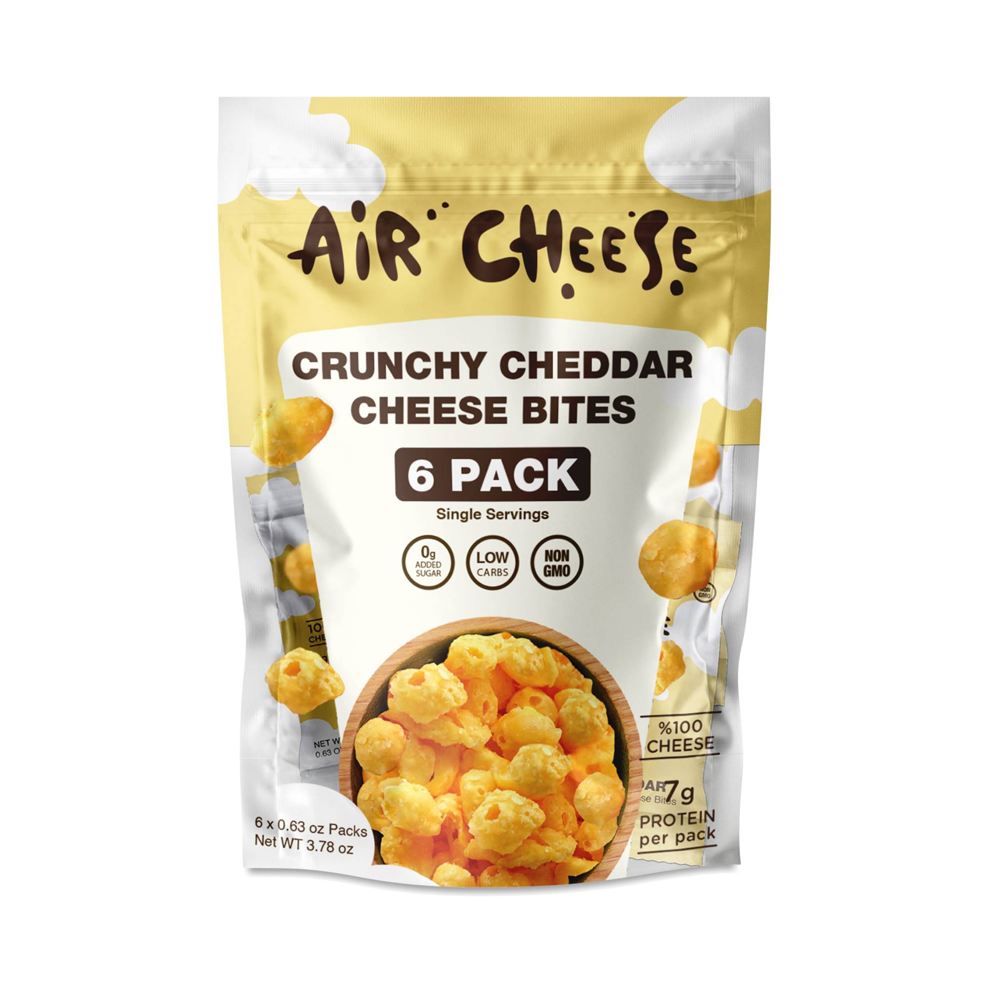 Air Cheese Crunchy Cheese Bites, Cheddar, Snack Pack