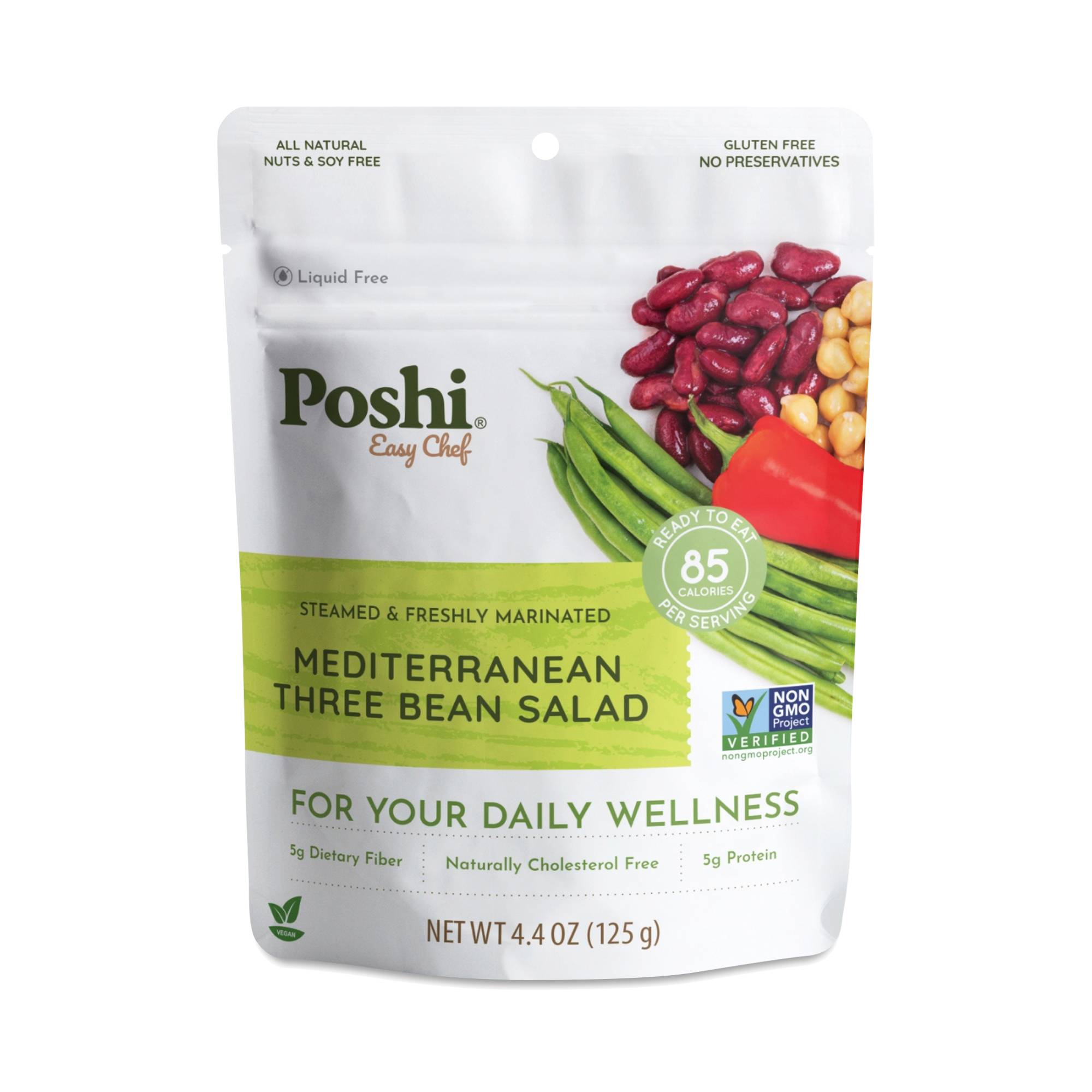 Steamed & Marinated Mediterranean Three Bean Salad