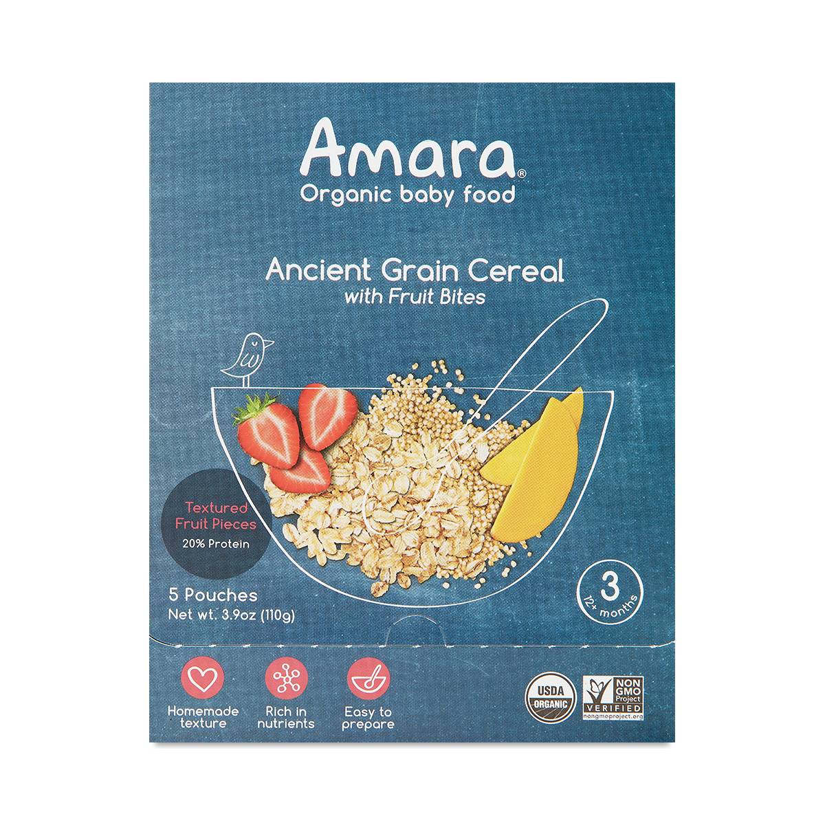 Amara Baby Food Ancient Grain Cereal with Fruit Bites Thrive Market