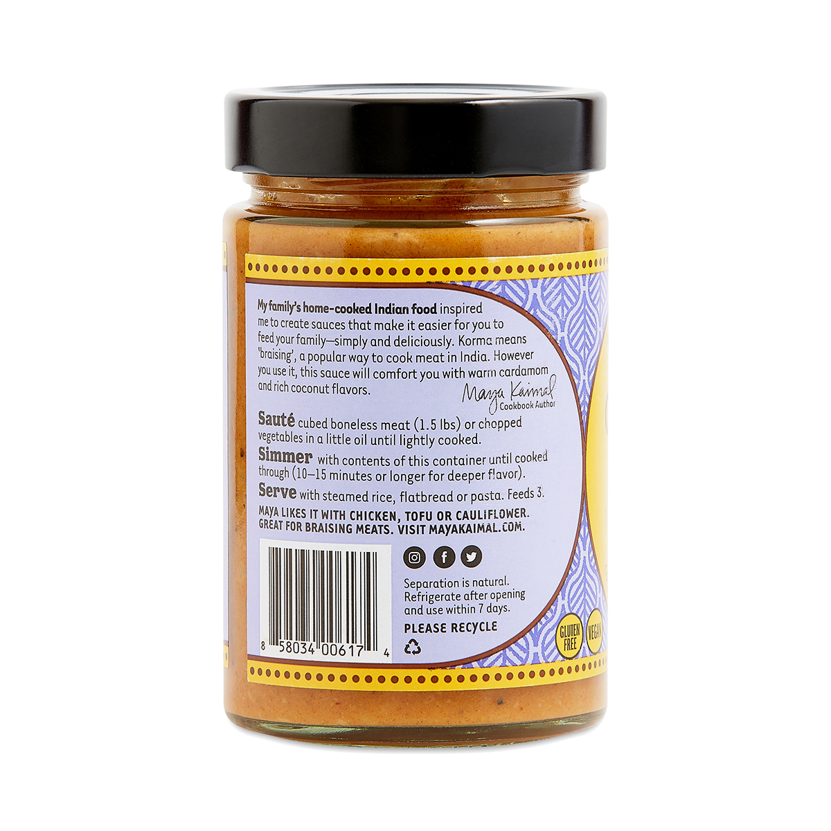 Maya Kaimal Simmer Sauce, Coconut Korma Thrive Market