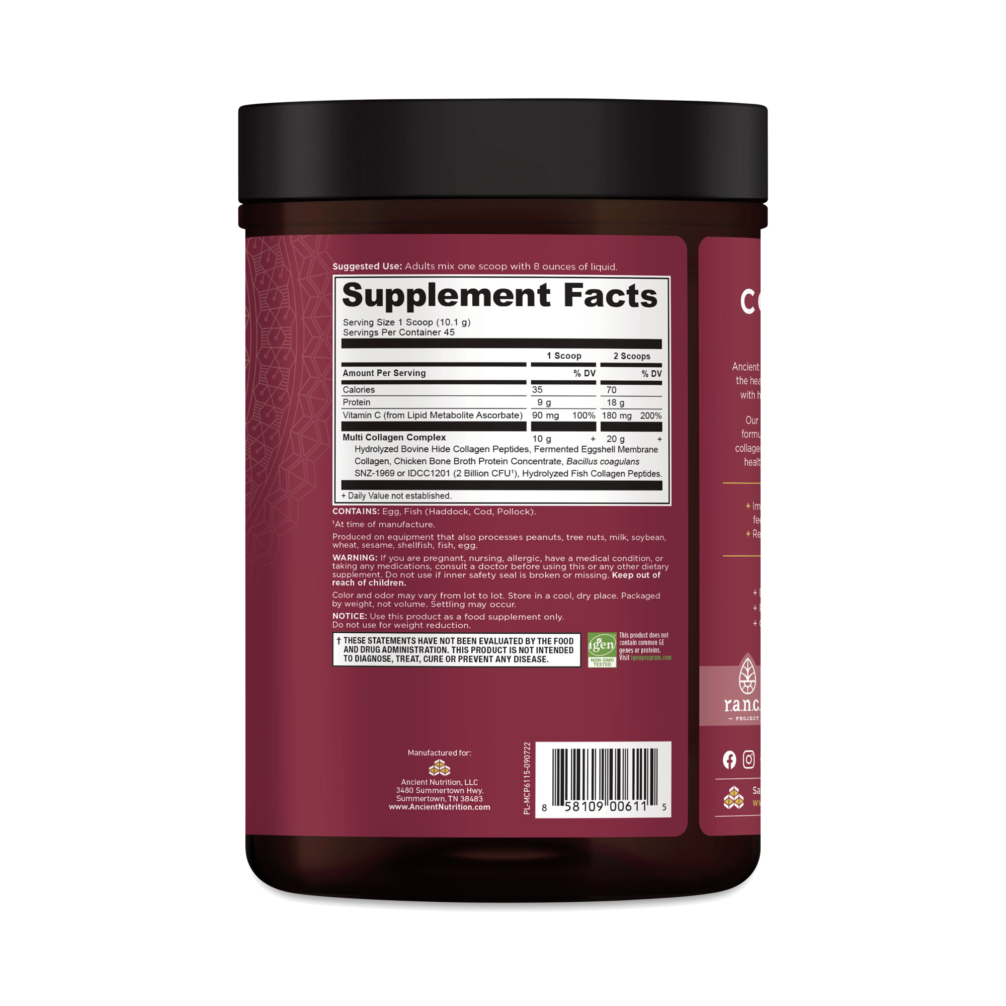 Ancient Nutrition Dr. Axe Multi Collagen Protein Powder