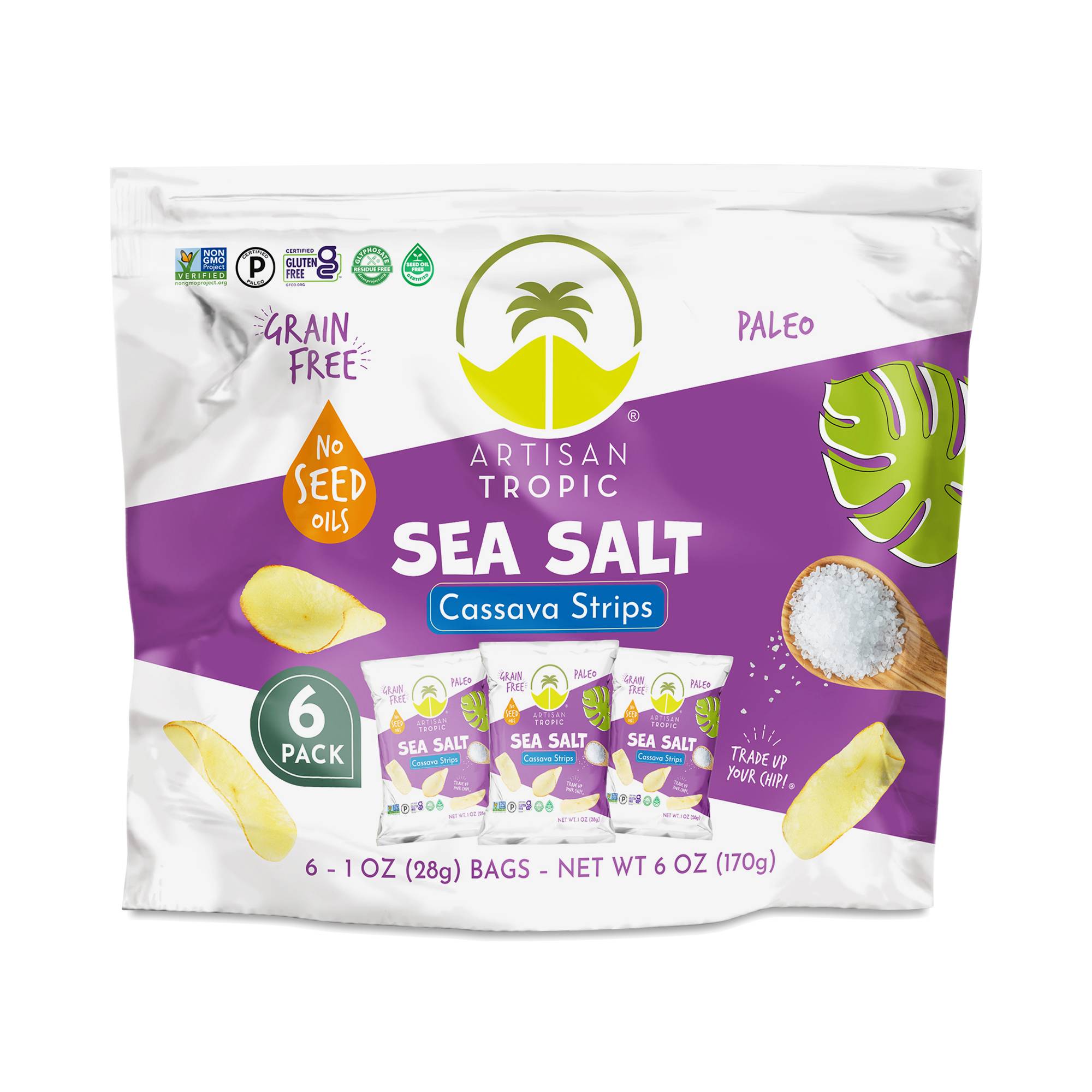 Cassava Strips, Sea Salt, Snack Packs