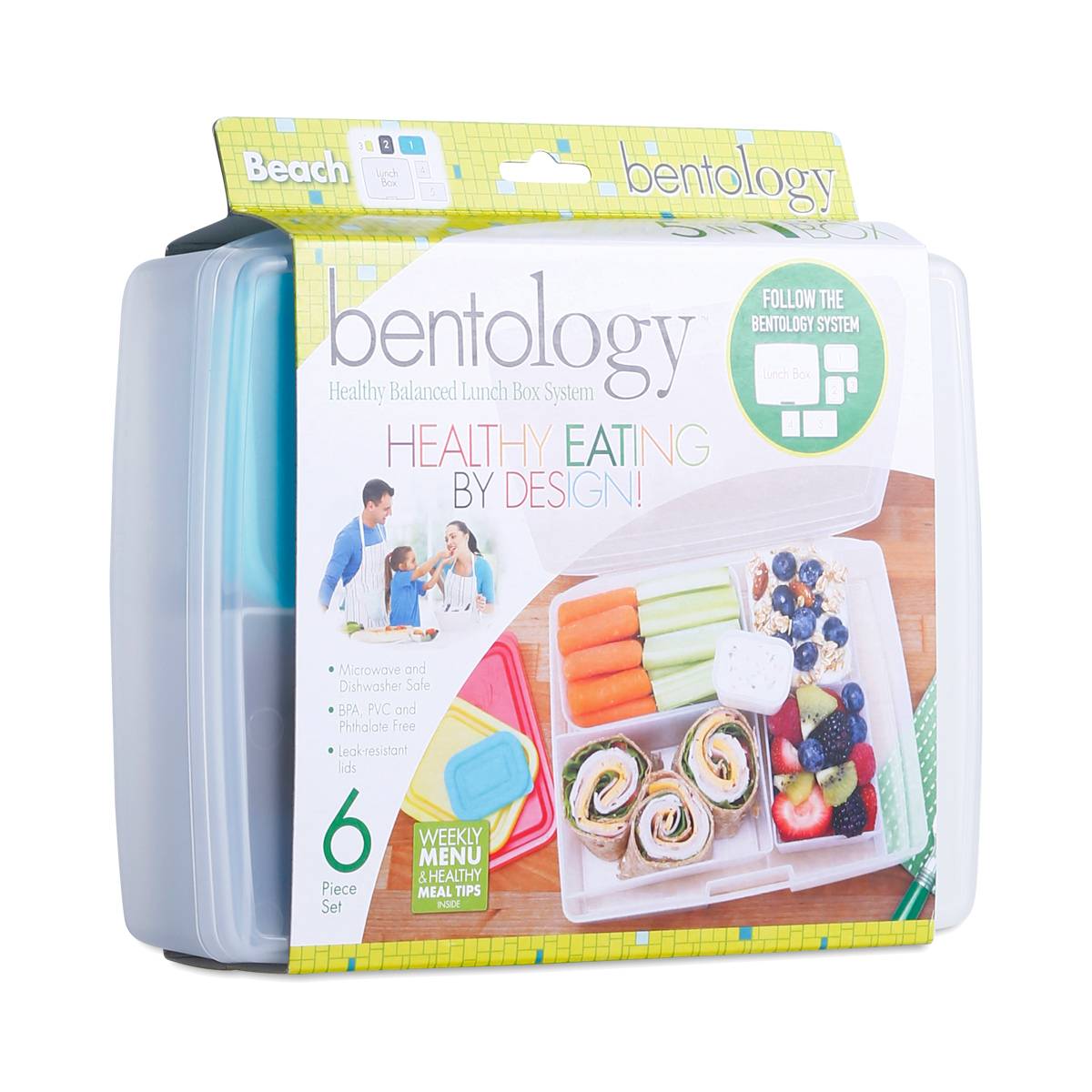 6Piece Bento Box Set Beach by Bentology Thrive Market