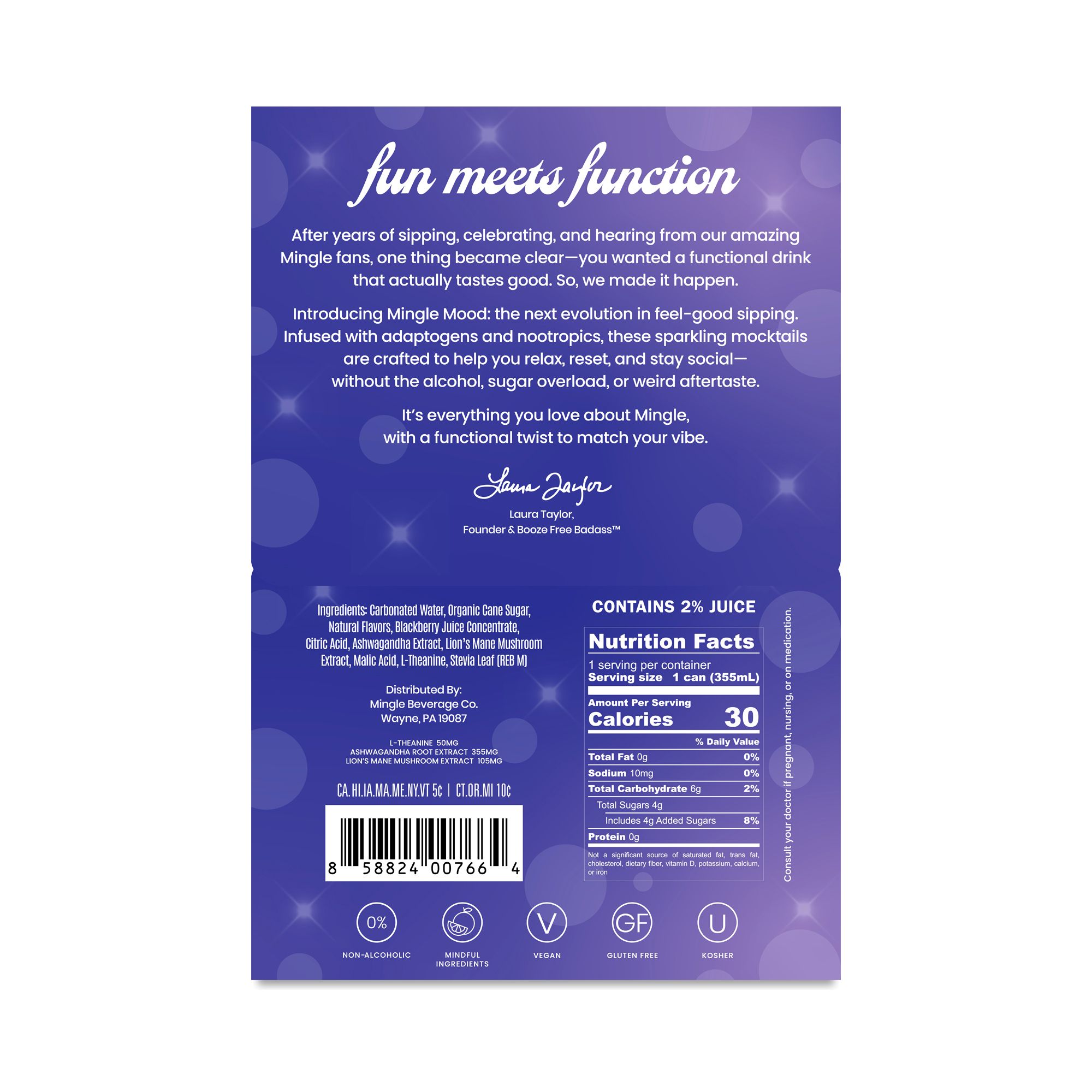 Mood Non-Alcoholic Social Beverage, Berry Lemon Bliss