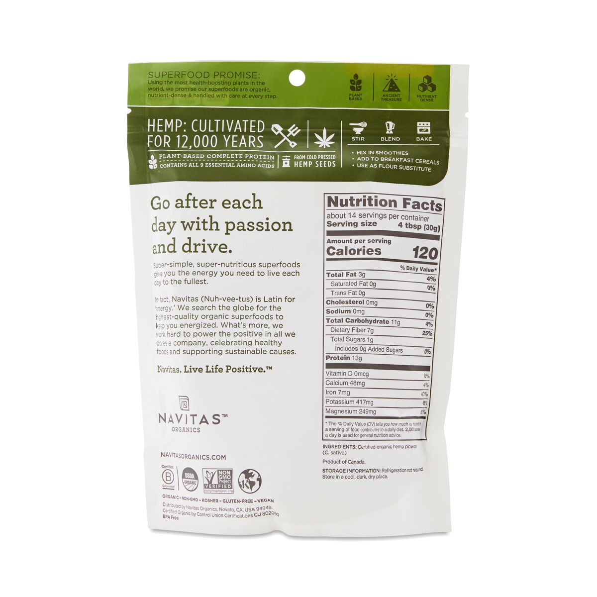 Organic Hemp Protein Powder by Navitas Organics Thrive Market