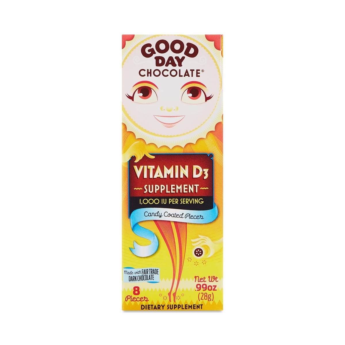 Good Day Chocolate Dark Chocolate Vitamin D3 Supplement Thrive Market