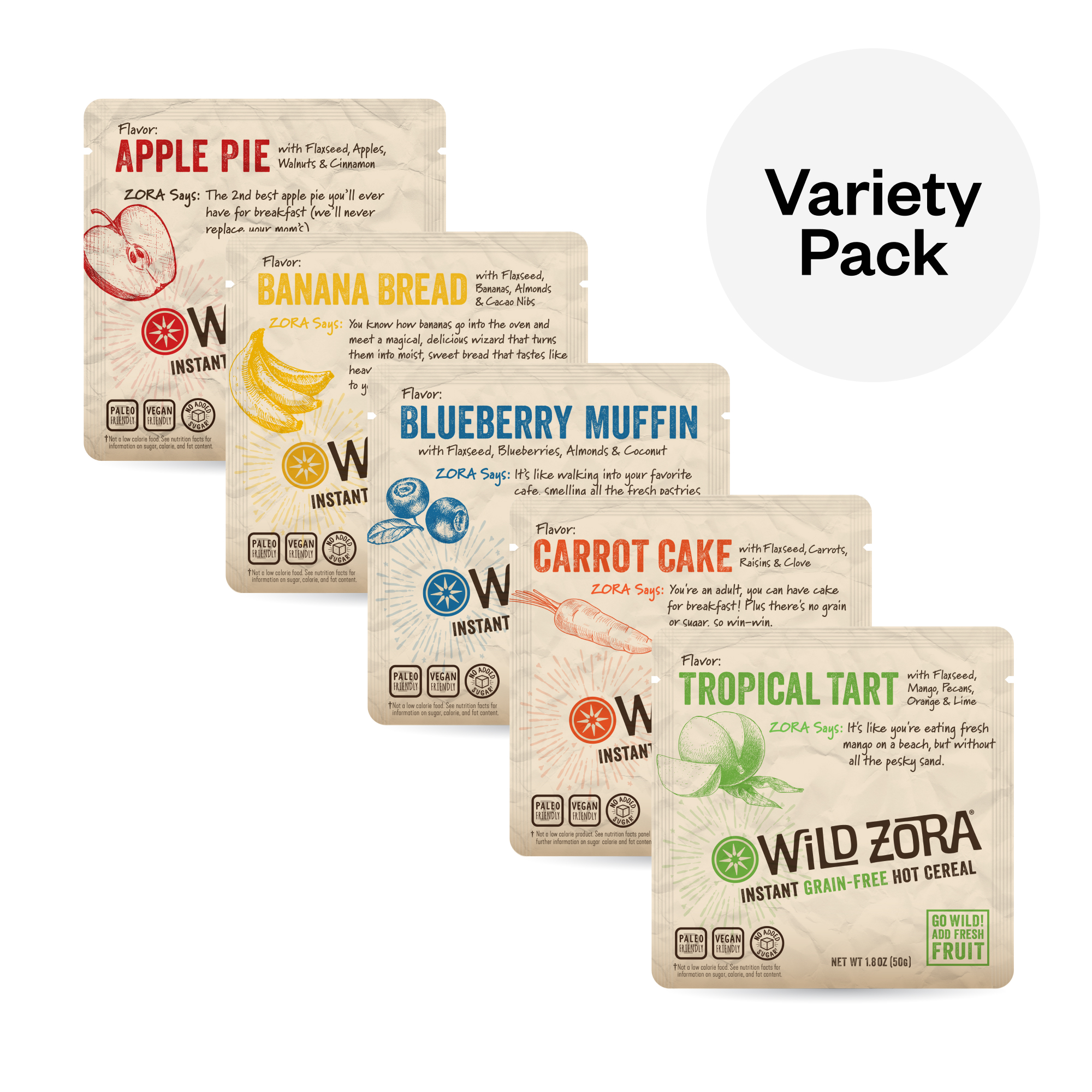 Wild Zora Instant Grain Free Hot Cereal, Variety Pack | Thrive Market