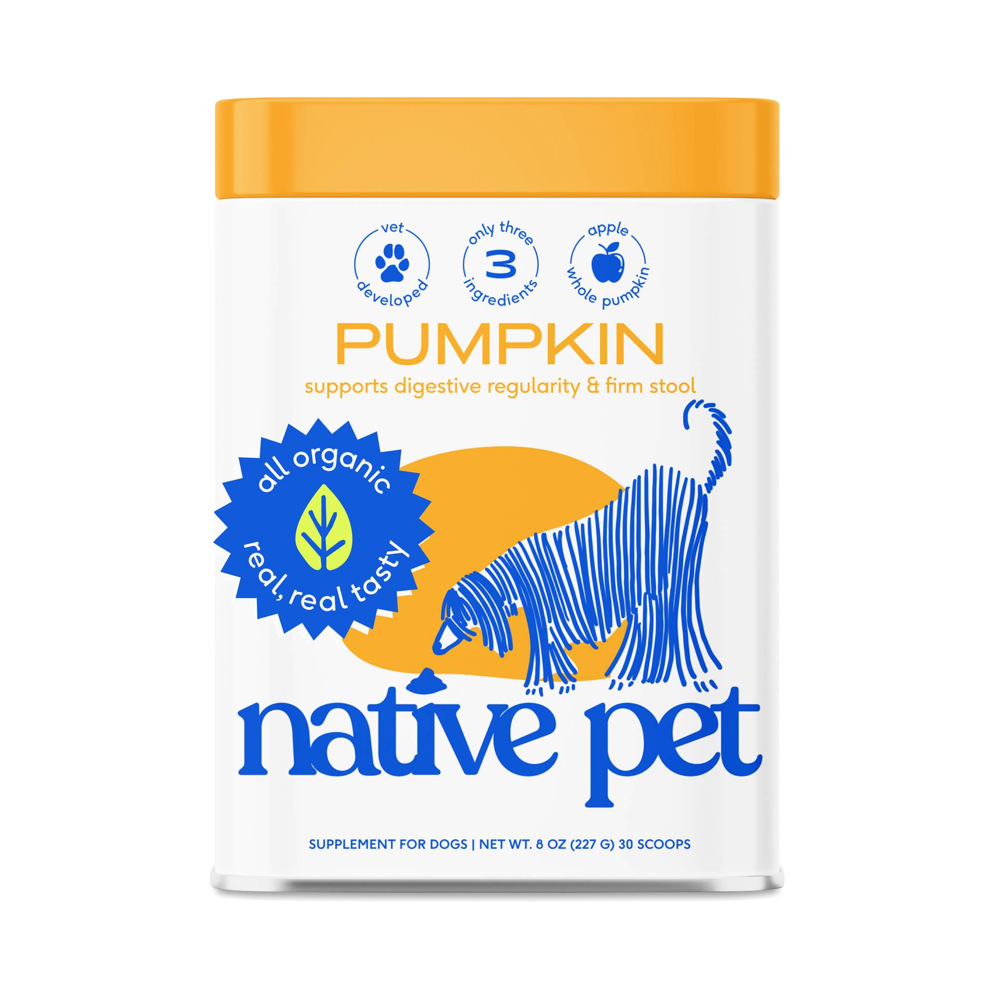 Organic Pumpkin Powder for Dogs, Fiber Supplement & Diarrhea Relief