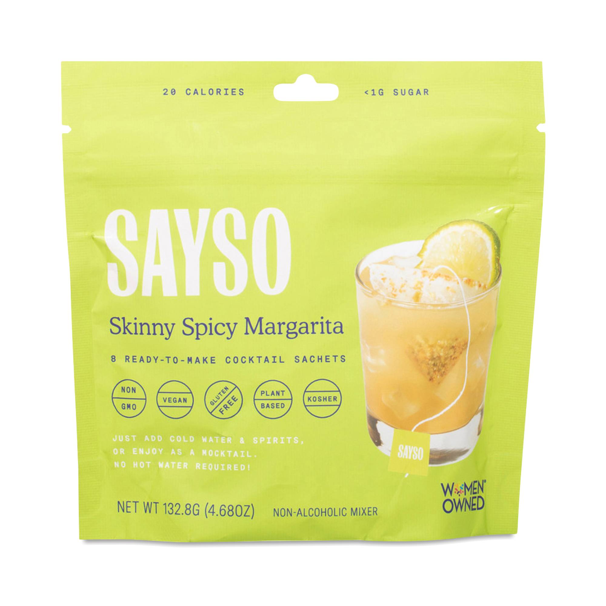 Non-Alcoholic Cocktail Sachets Mixer, Skinny Spicy Margarita
