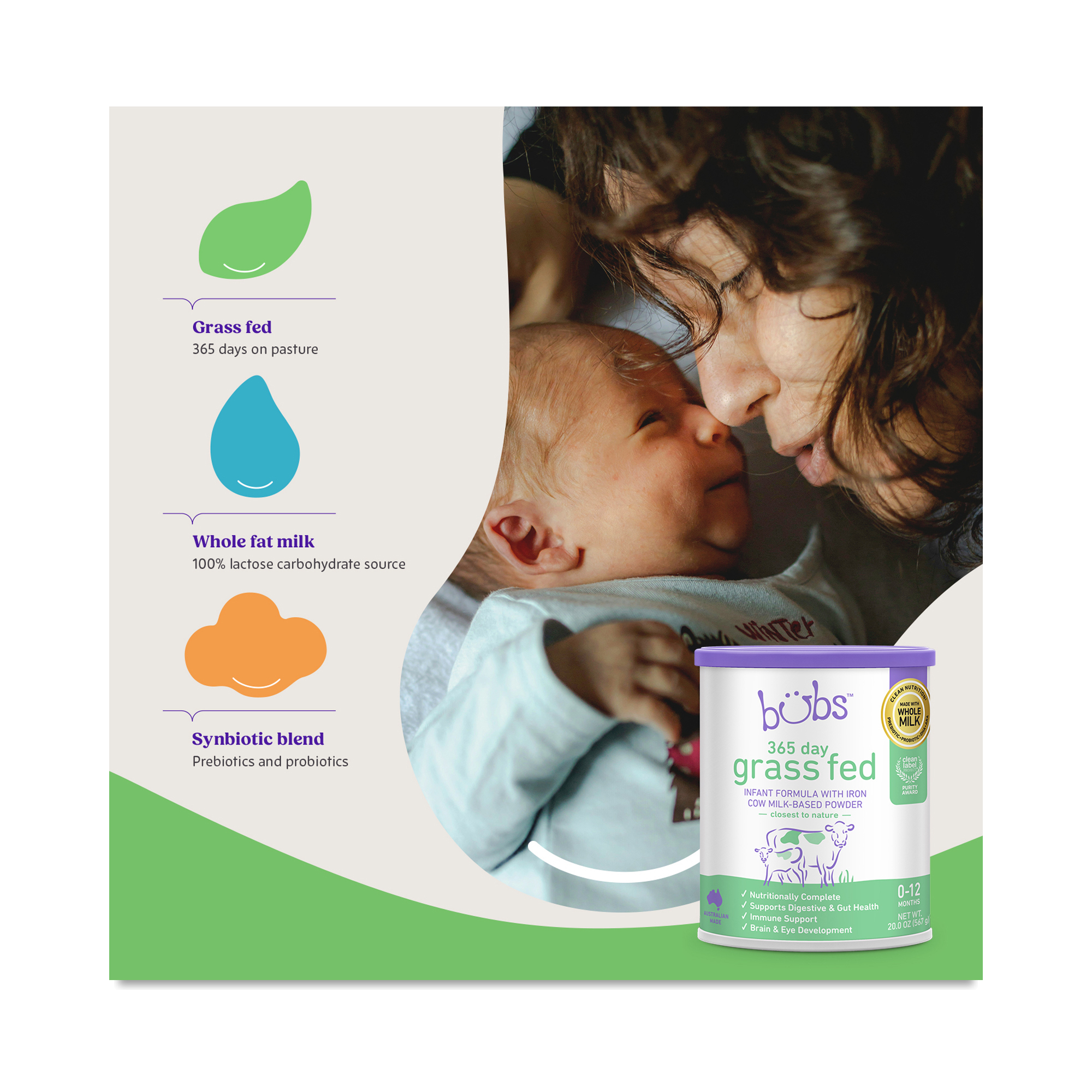 ミルク bubs Organic grass fed infant formula Amazon.com: Bubs 365 Day Grass Fed Infant Formula with Iron