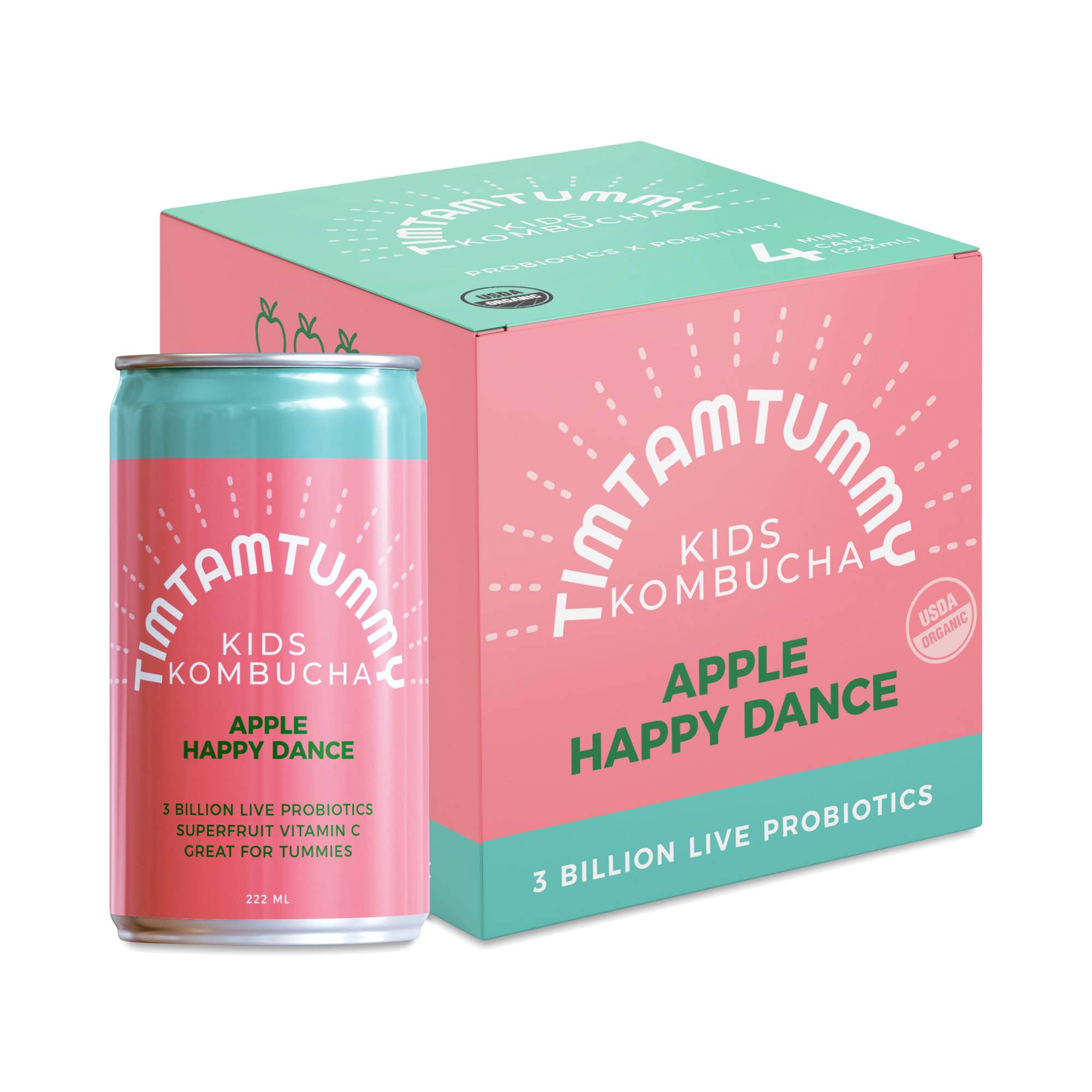 Organic Kombucha for Kids, Apple Happy Dance