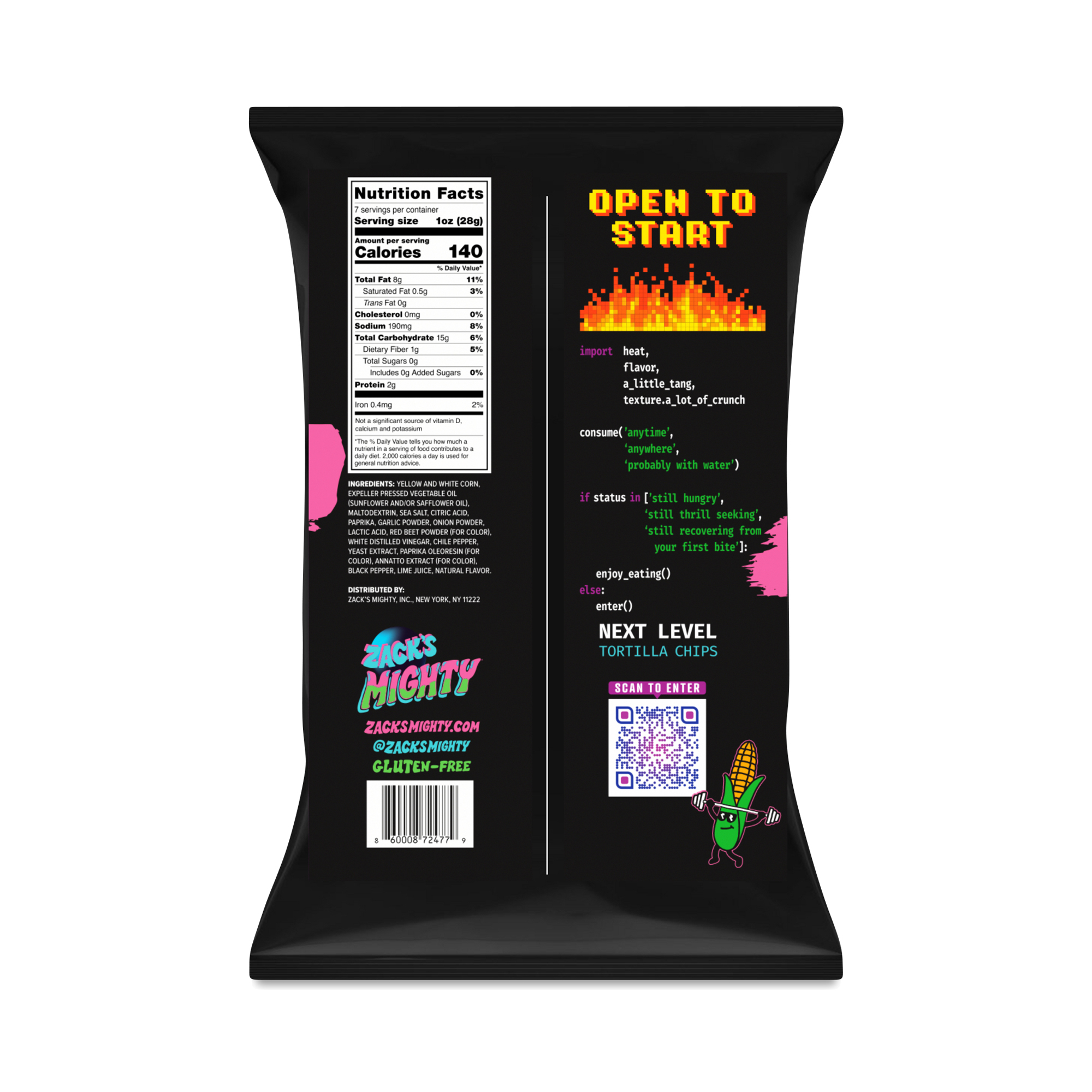 Zack's Mighty Rolled Tortilla Chips, Chile Lime | Thrive Market