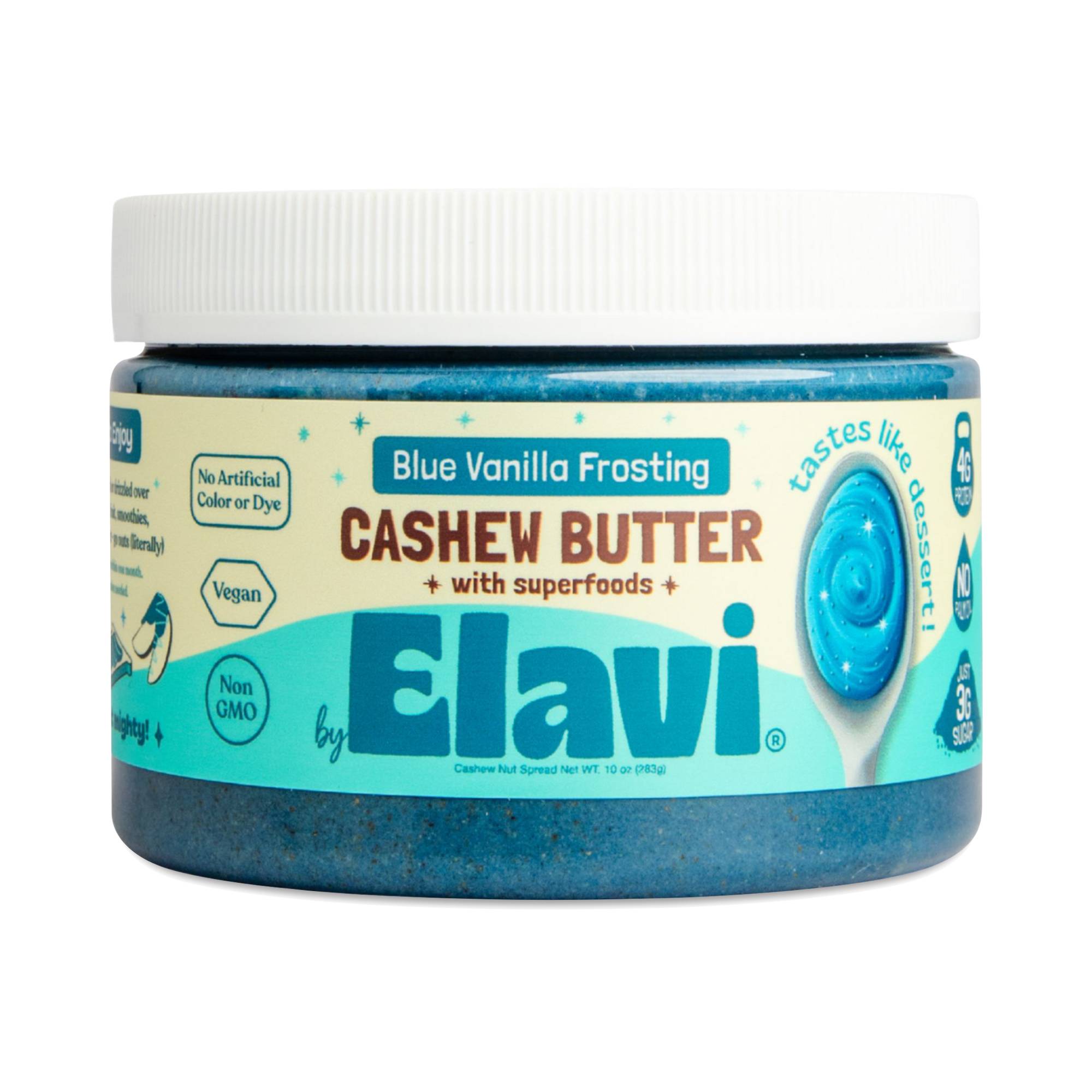 Superfood Cashew Butter, Blue Vanilla Frosting