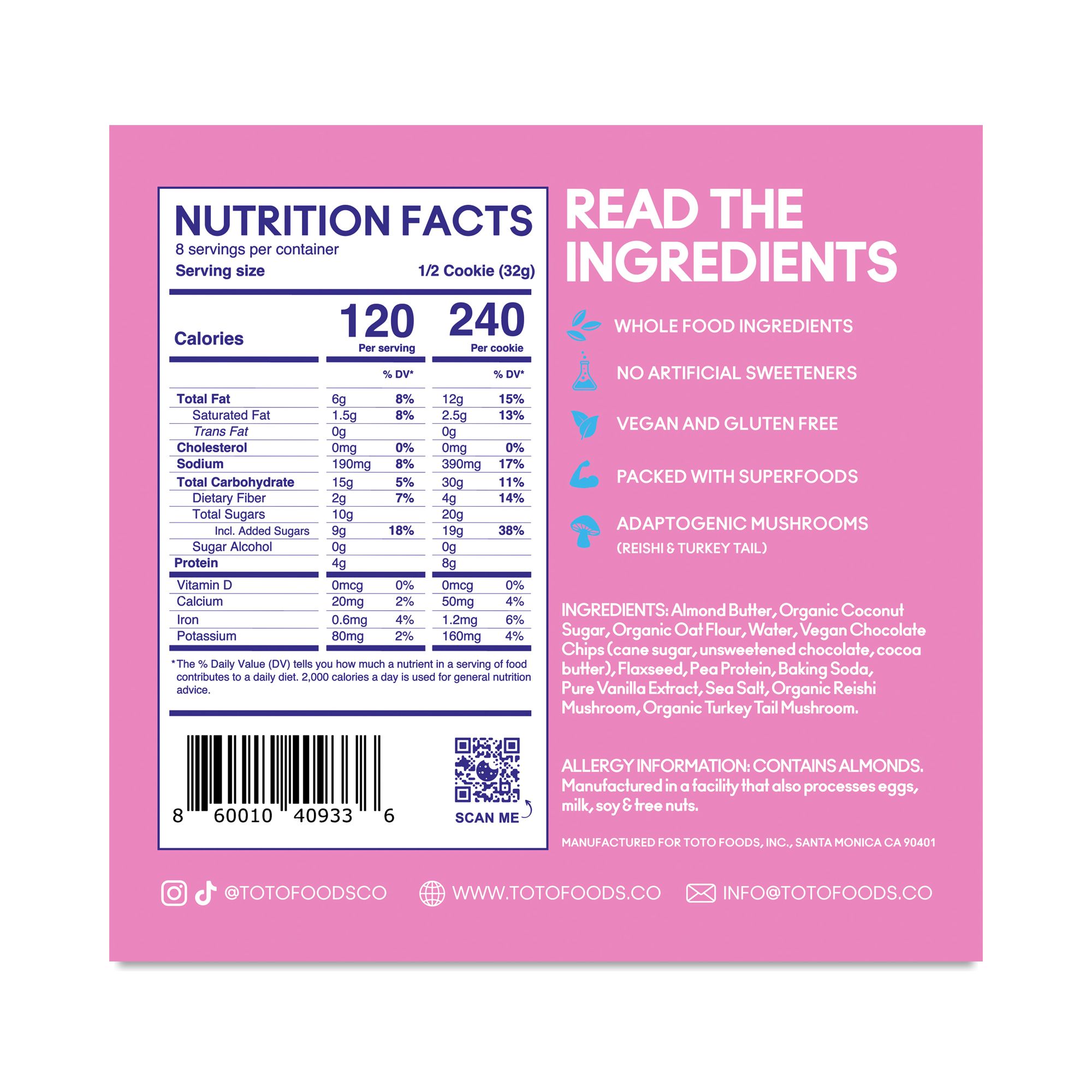 Functional Cookie, Chocolate Chip