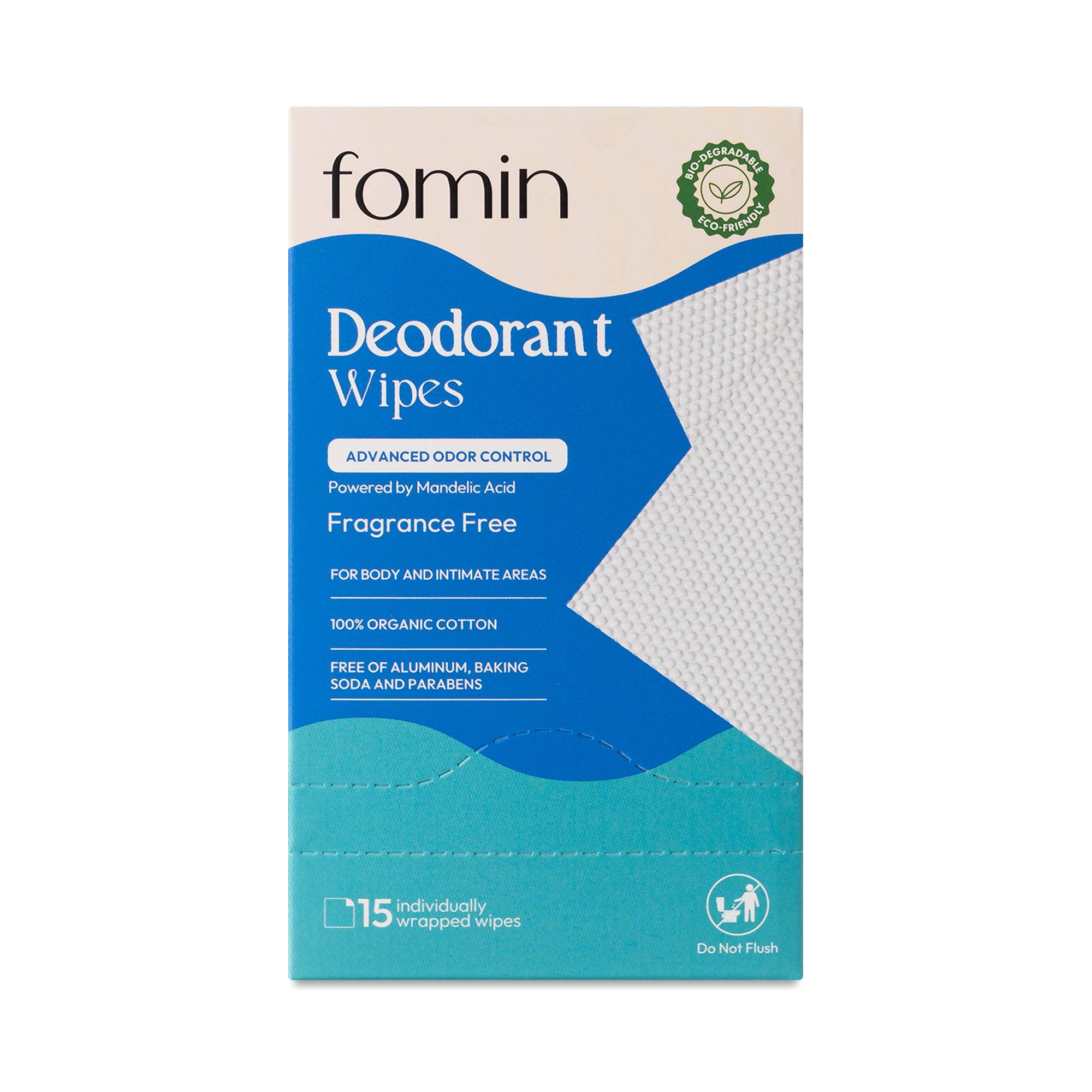 Deodorant Wipes, Fragrance Free