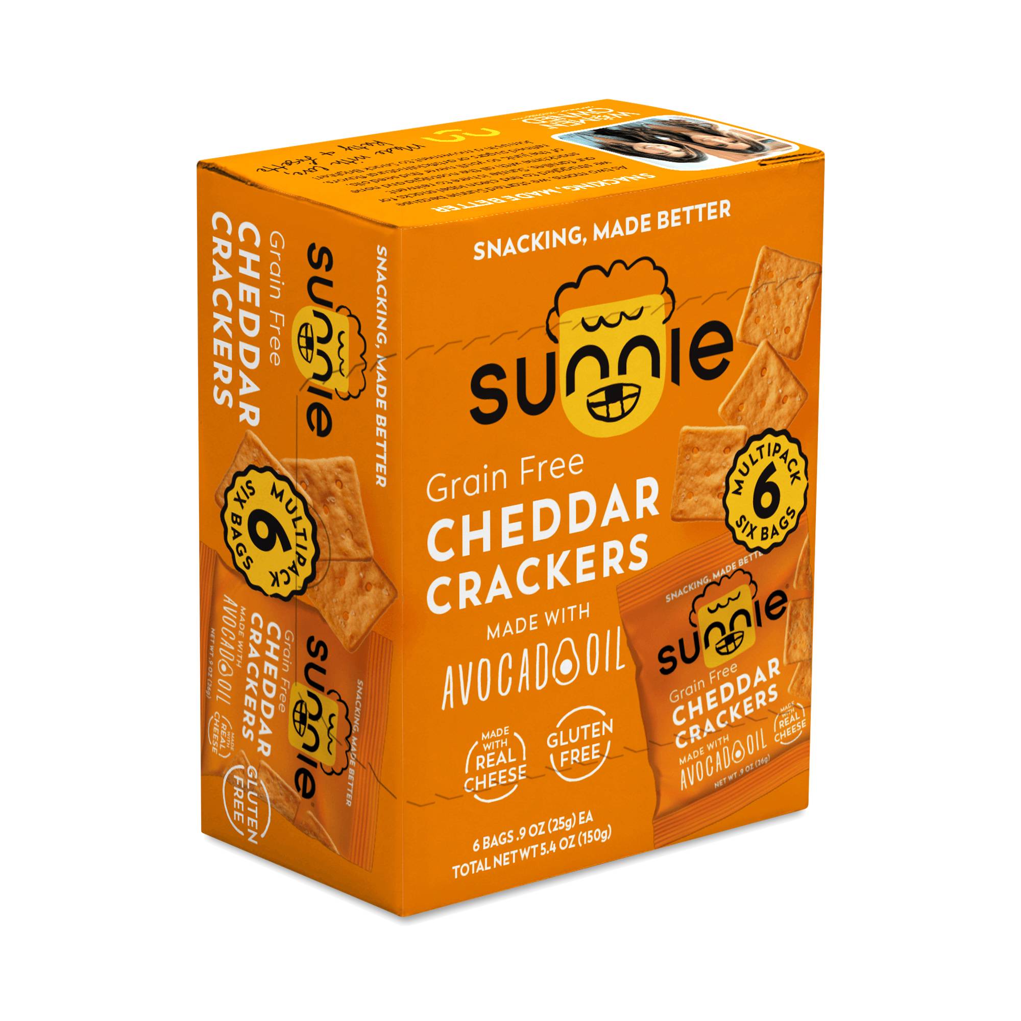 Grain Free Cheddar Crackers, Snack Packs